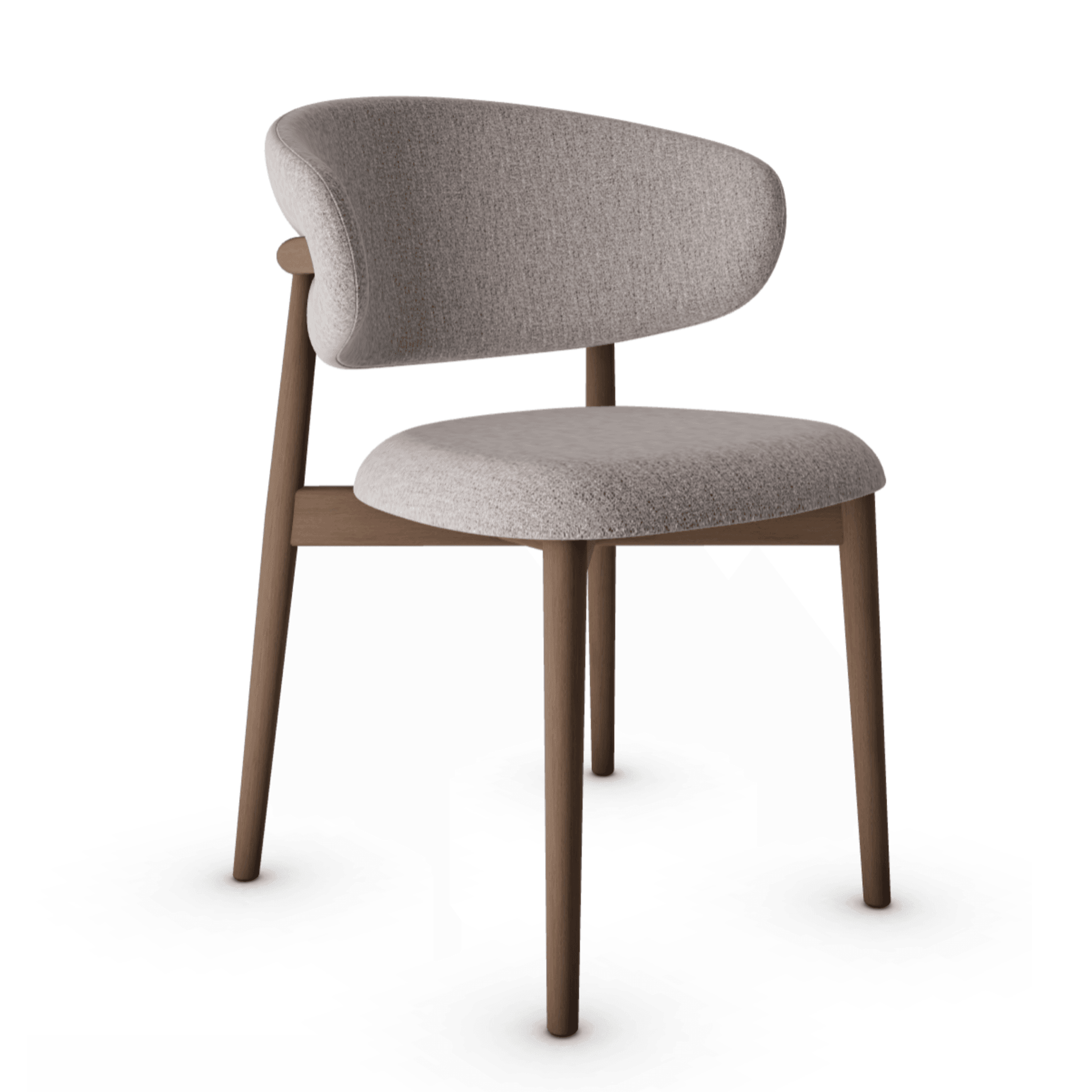 Krzesło OLEANDRO boucle taupe z drewnianą podstawą Calligaris drewniana ciemnobrązowa   Eye on Design