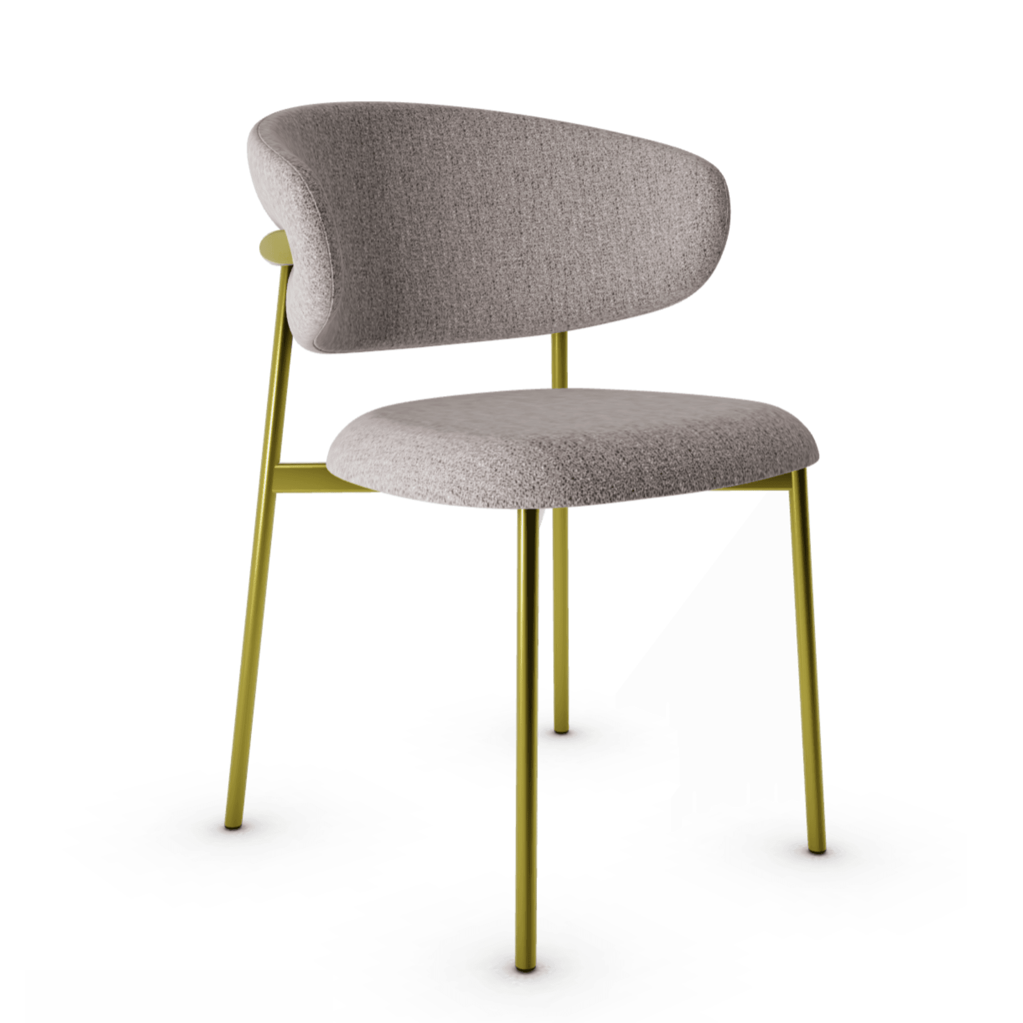 Krzesło OLEANDRO boucle taupe z metalową podstawą Calligaris metalowa matowy mosiądz   Eye on Design