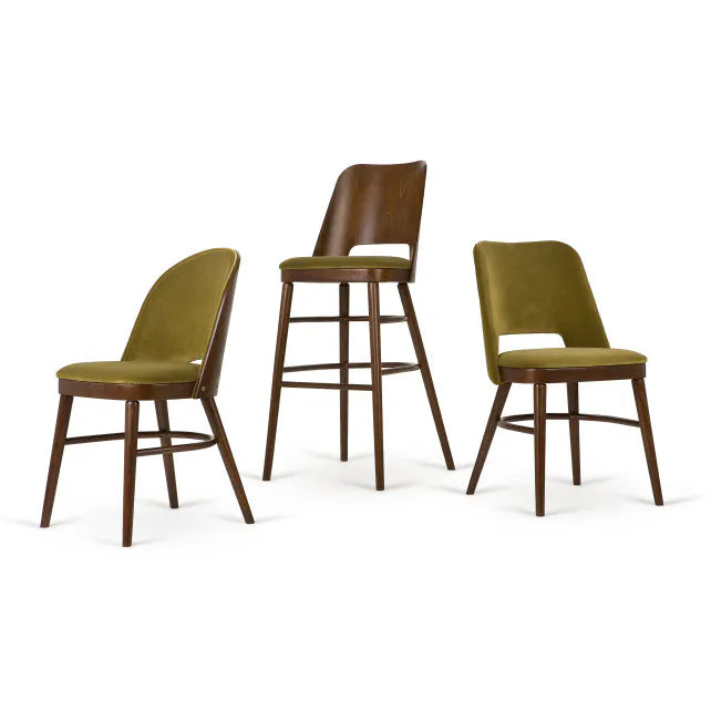 SHELL A-0045 chair upholstered with a beech base [Julia]