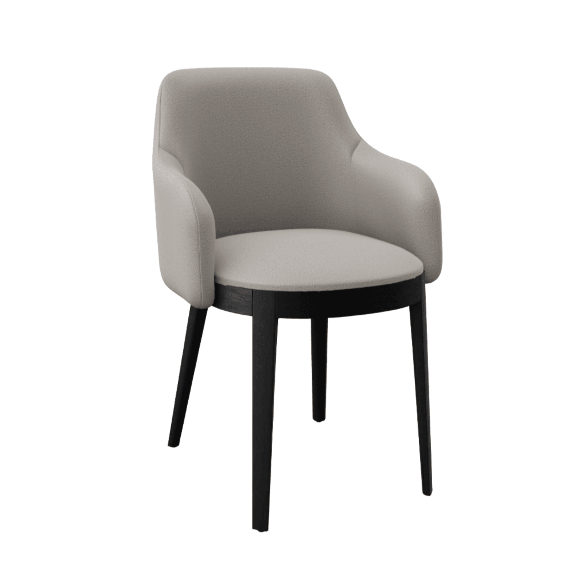 Krzesło z podłokietnikami ADÈL boucle taupe Calligaris matowa czerń   Eye on Design