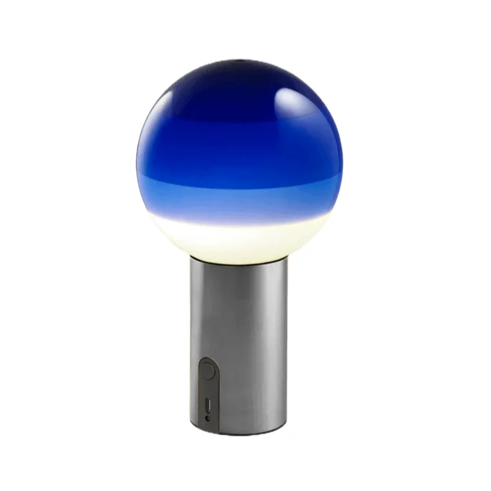 Blue dipping battery lamp with graphite base