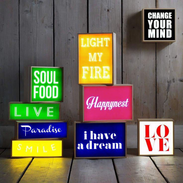 Lampa stołowa LIGHTHINK BOX LIGHT MY FIRE, I HAVE A DREAM, HAPPYNEST Seletti    Eye on Design