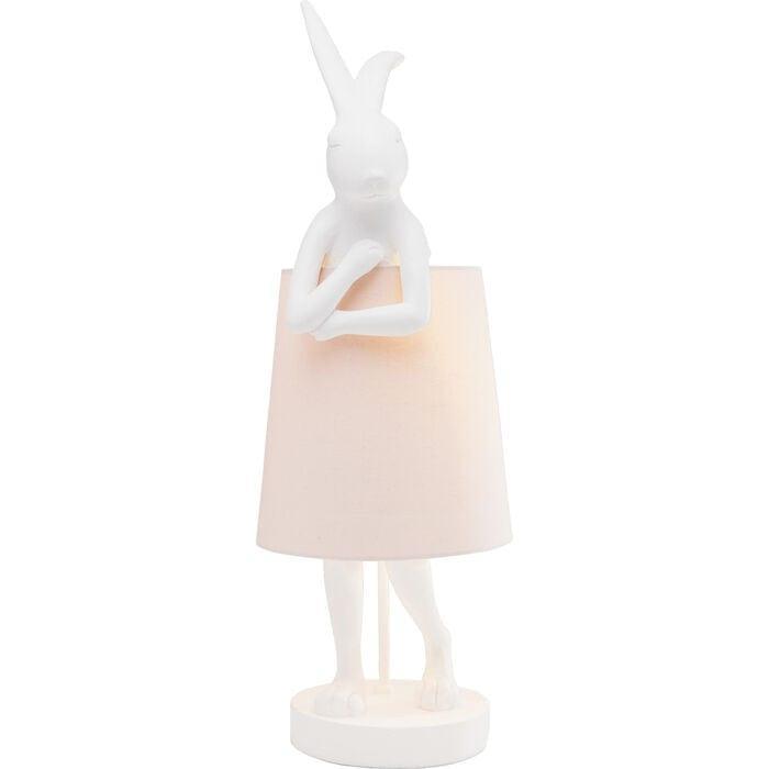 Lampa stołowa RABBIT biały z różowym kloszem Kare Design    Eye on Design