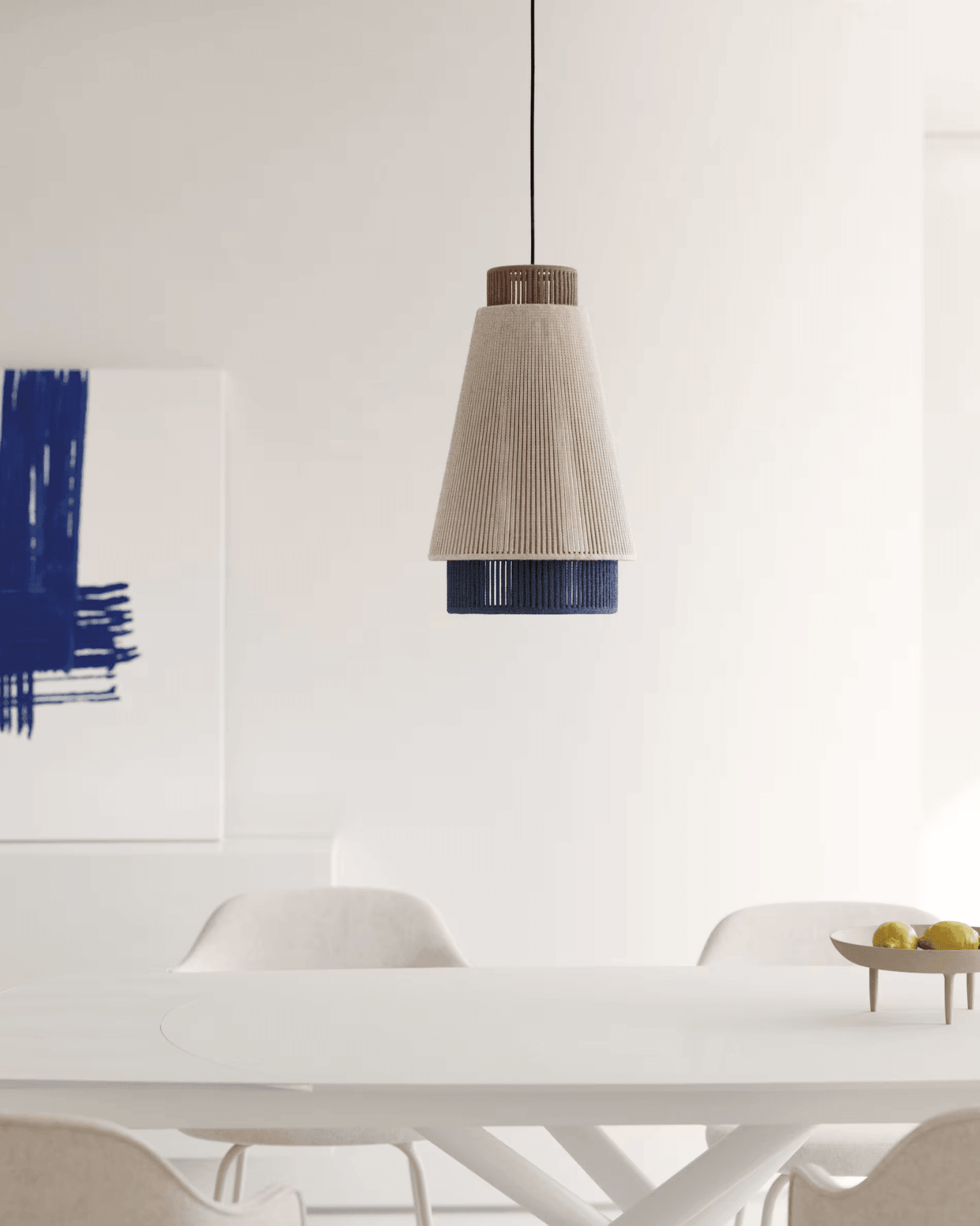 Lampa wisząca YUVIA beżowy z czerwonym La Forma    Eye on Design