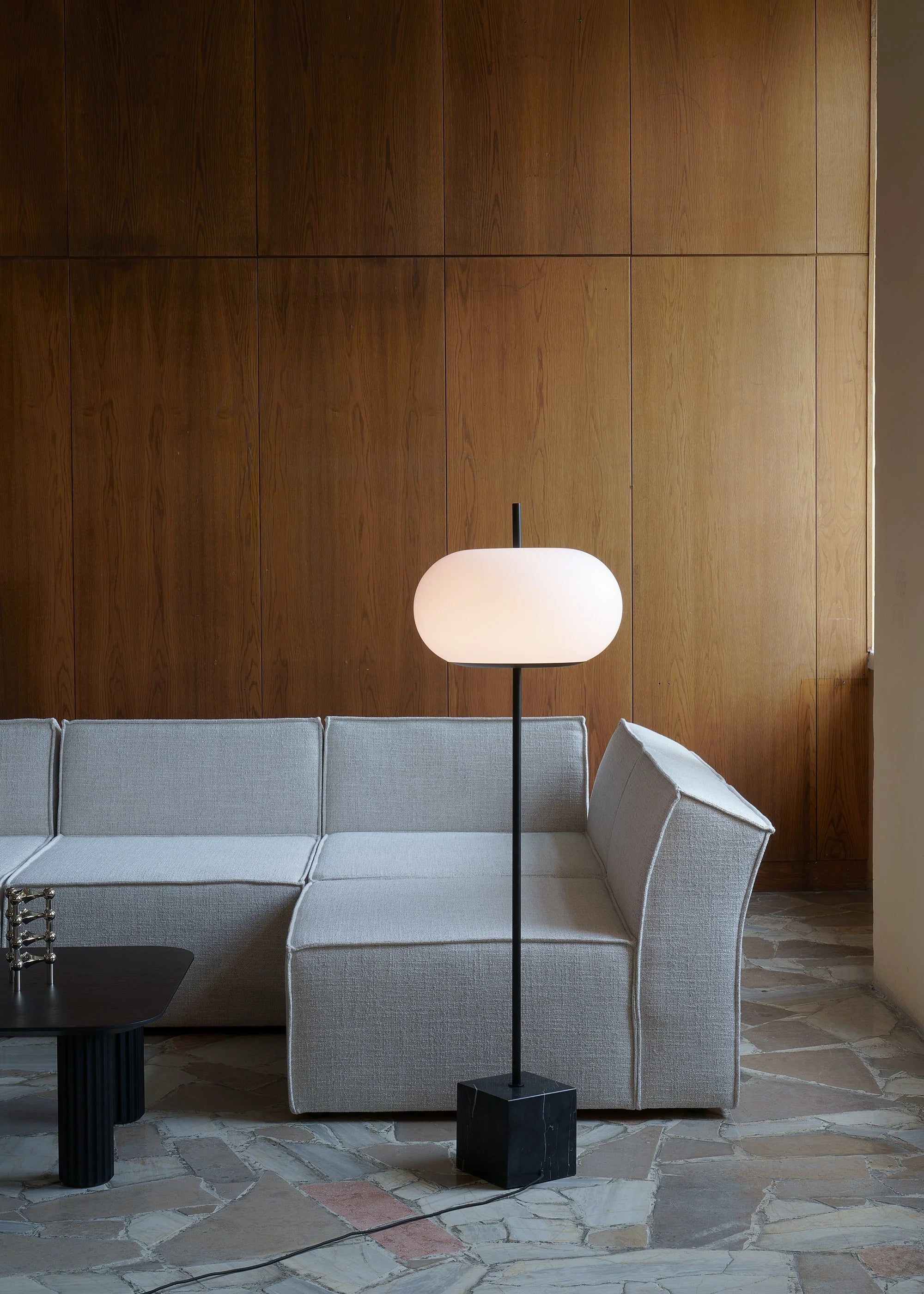 PIU floor lamp black marble