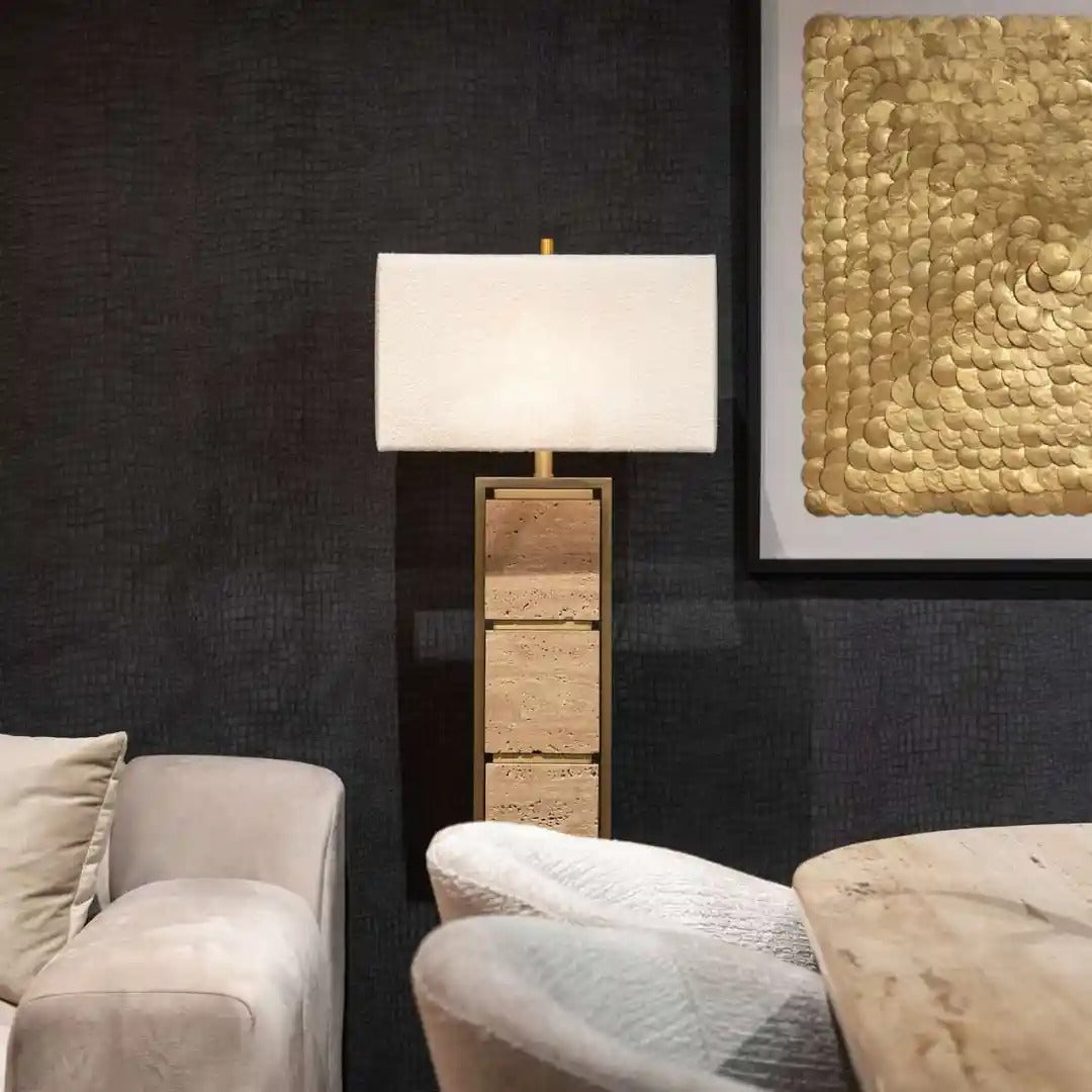 MEYRA floor lamp brown marble