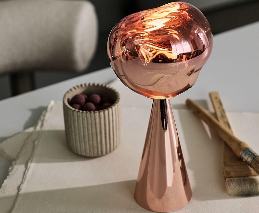 Melt copper portable lamp