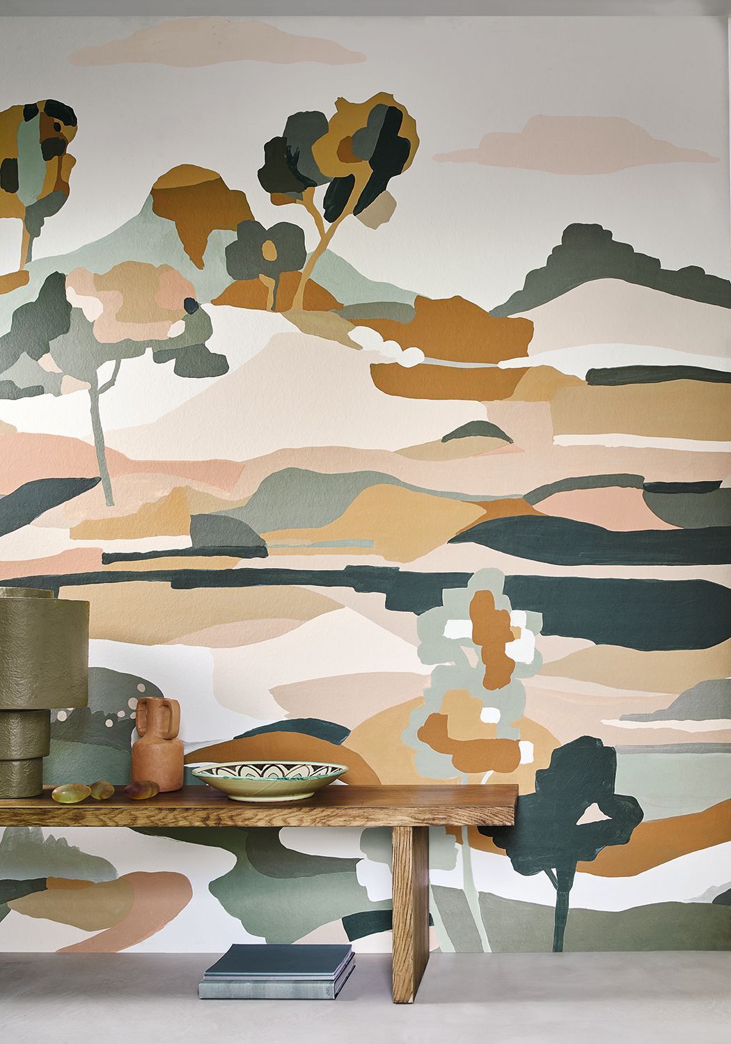 Mural LE BASSIN green with beige