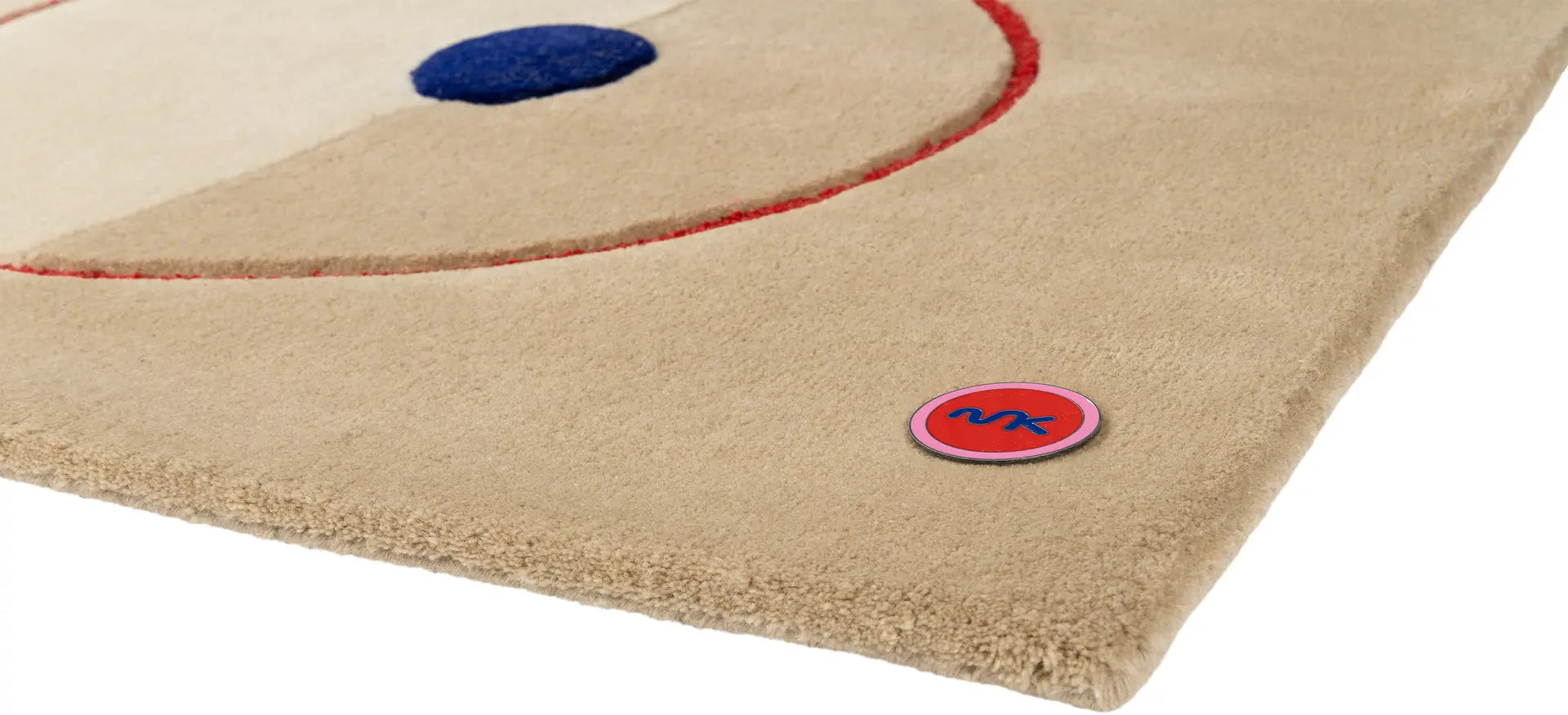MARSEILLE Beige Rug with Red and Navy