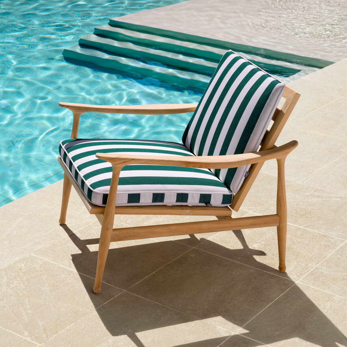 Outdoor Armchair MANZO Green with White