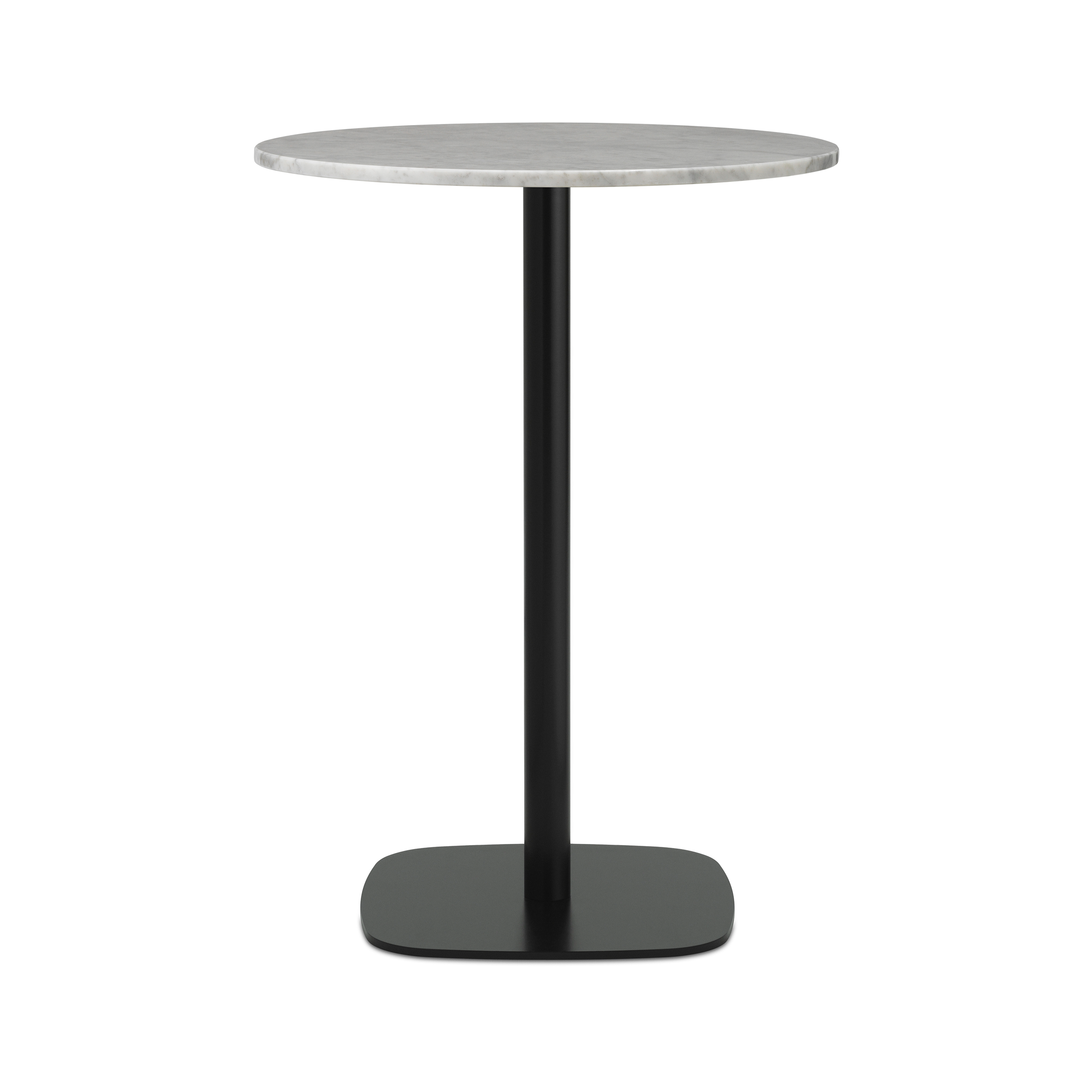 Caffered table Round forms Marble white top with a black base