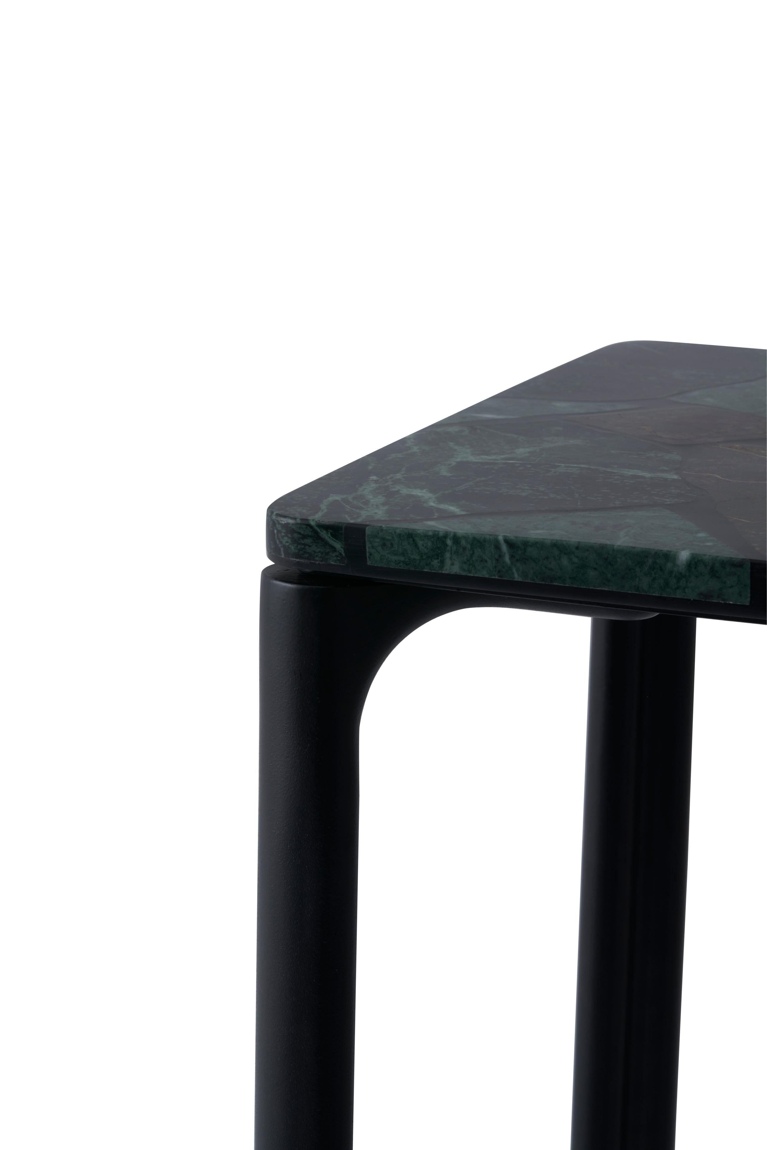 SMASH Side Table in Green Marble