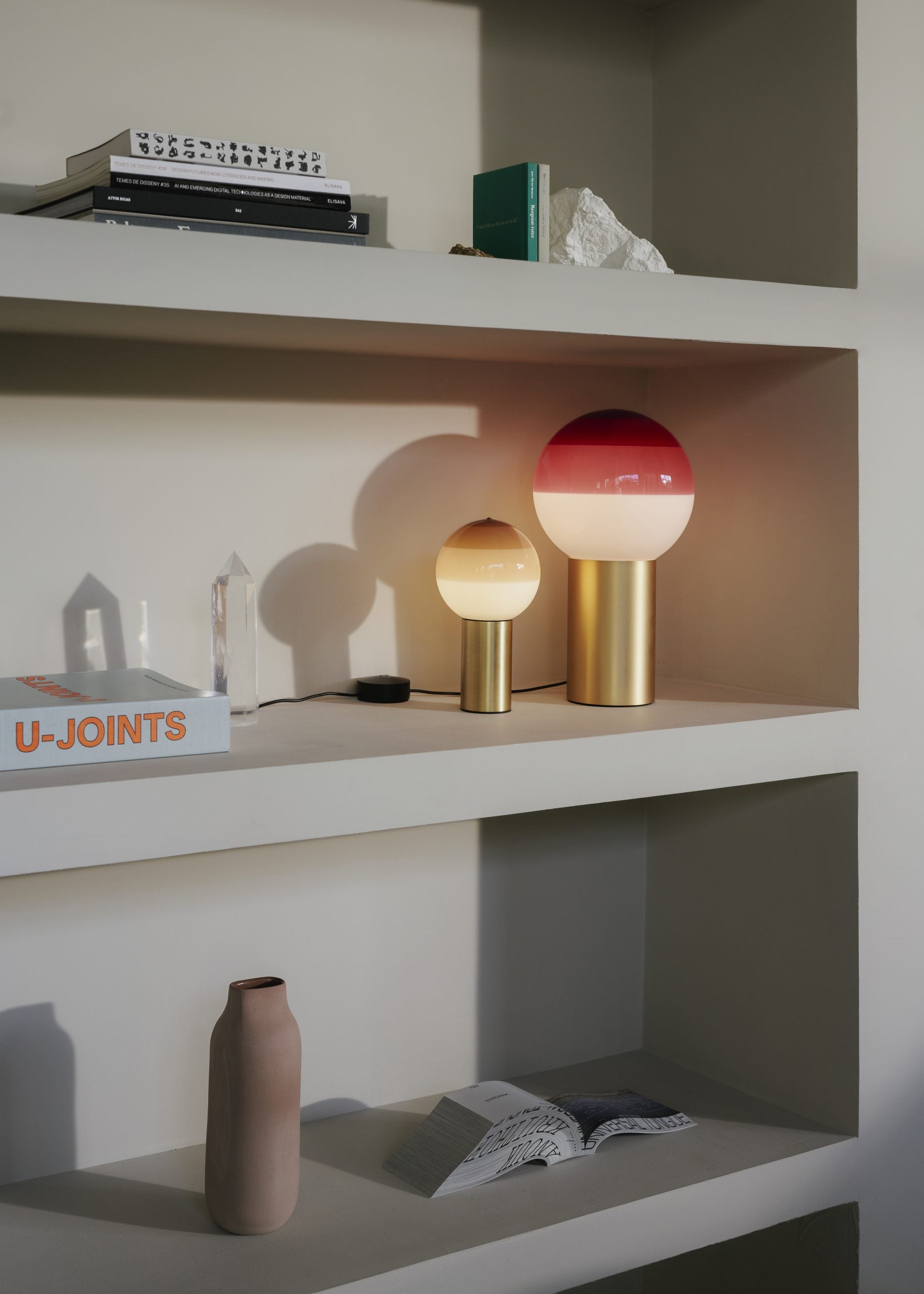 Burgundy DIPPING Table Lamp with Gold Base