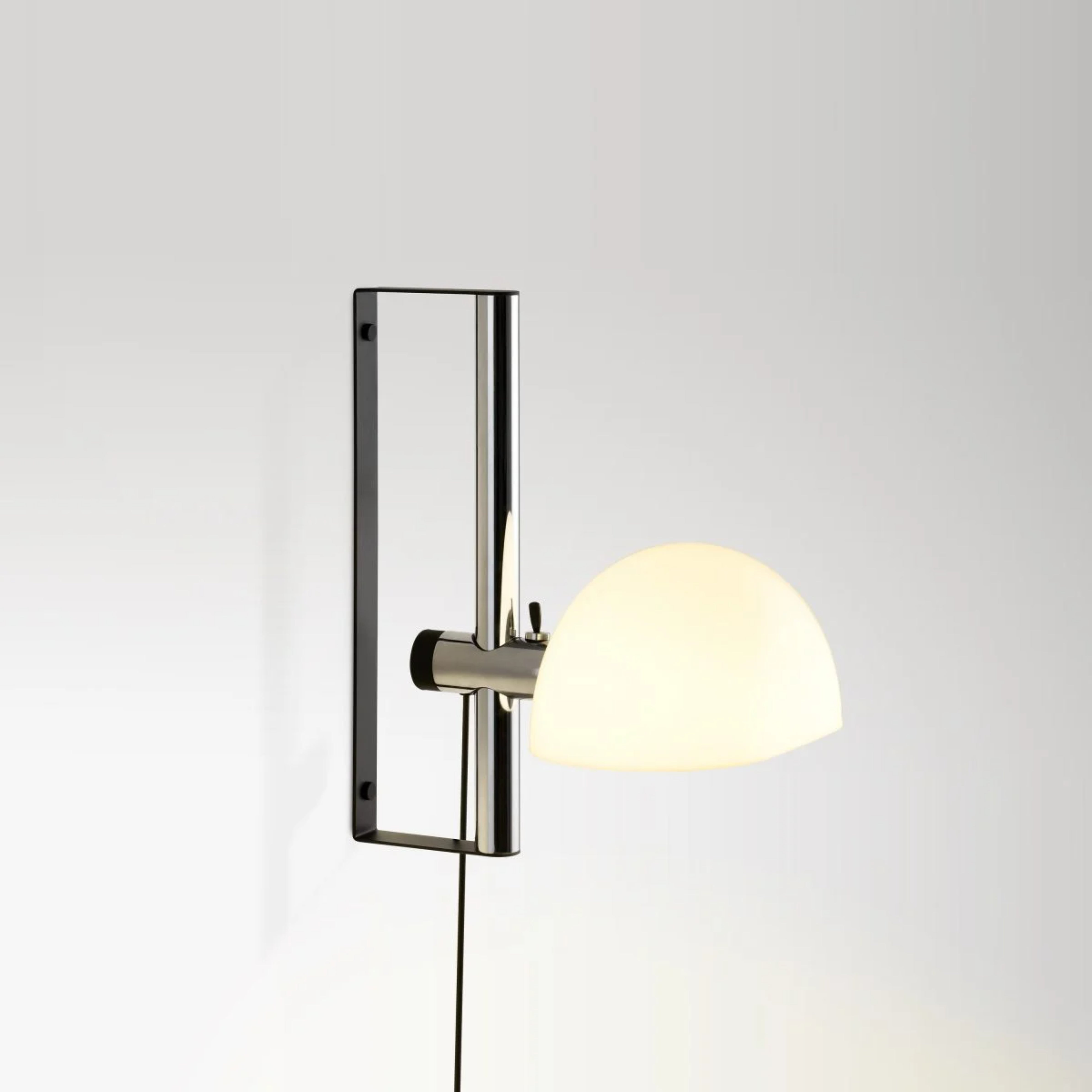 Adjustable Wall Lamp LAURO with White Shade and Dark Brown Base
