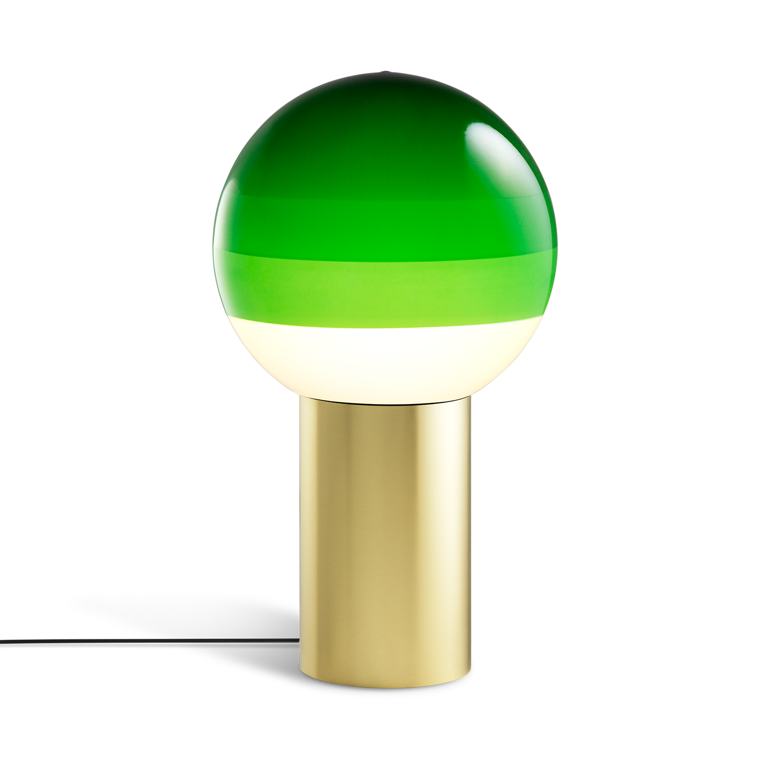 DIPPING green table lamp with a gold base
