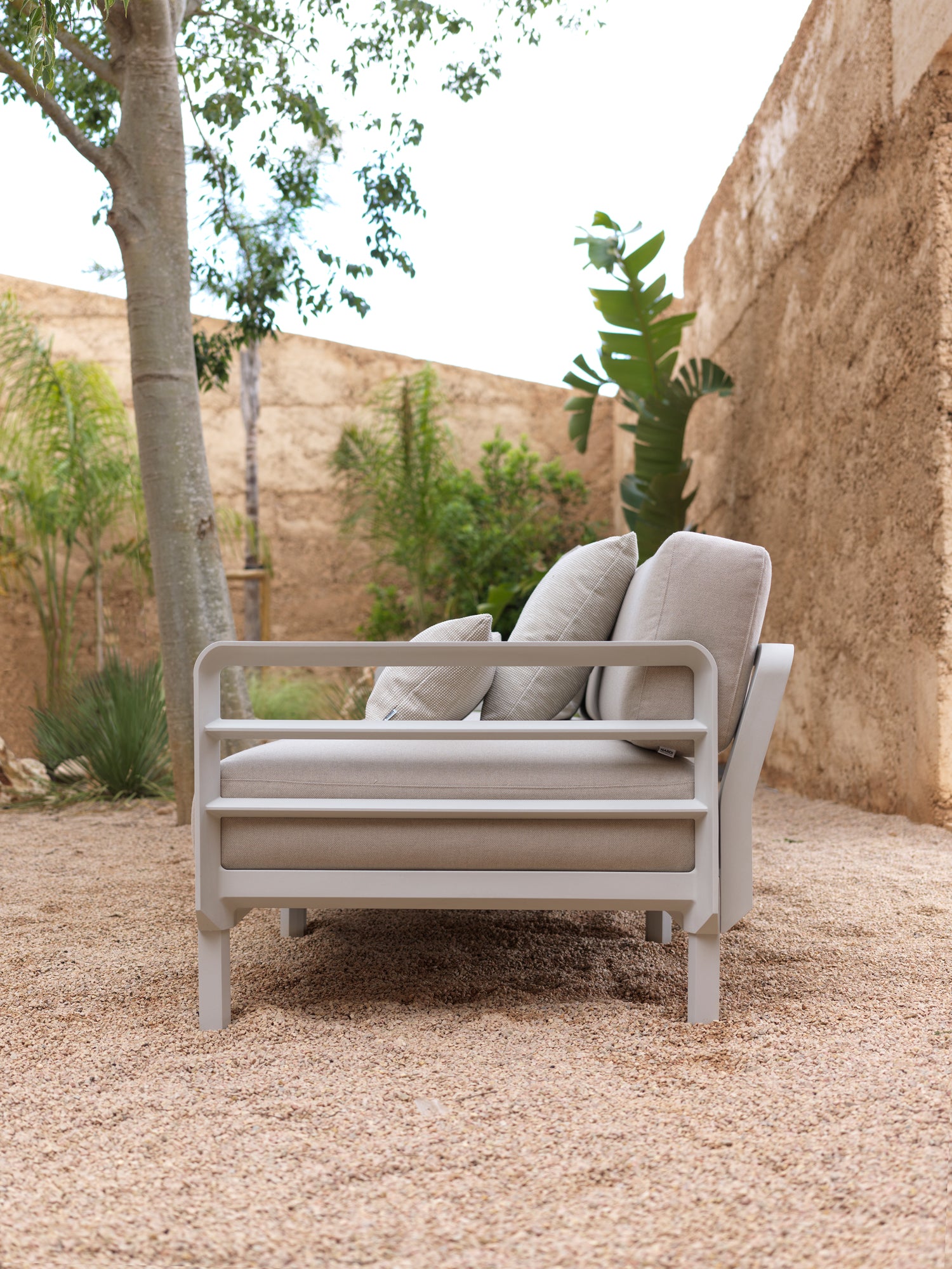 MAXIMO 5 Pearl Modular Outdoor Corner Sofa with Chalk Base