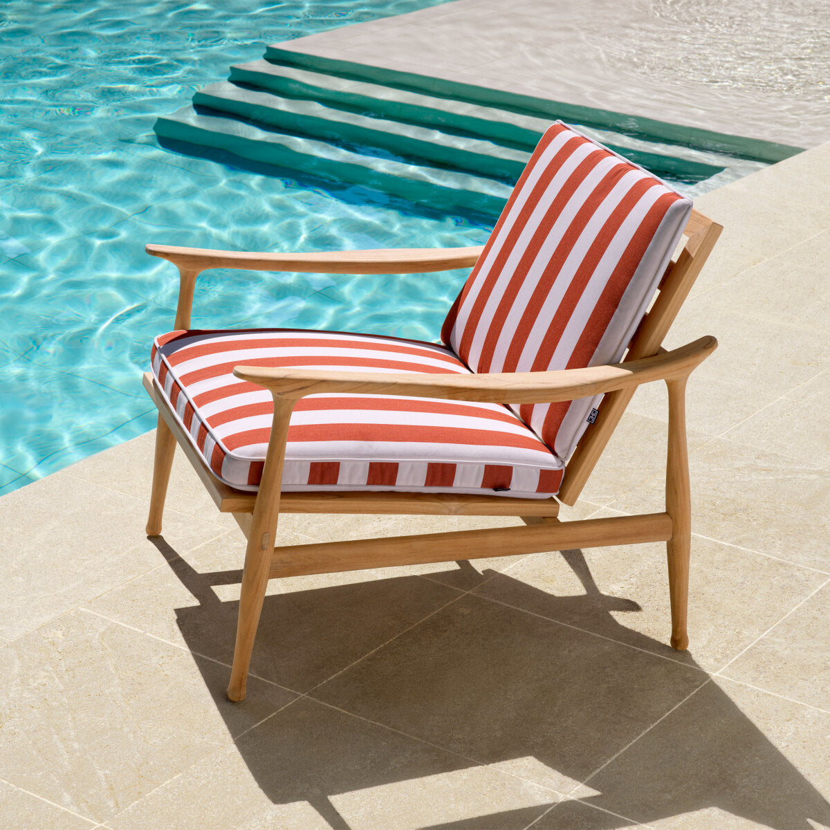 Outdoor Armchair MANZO Orange with White