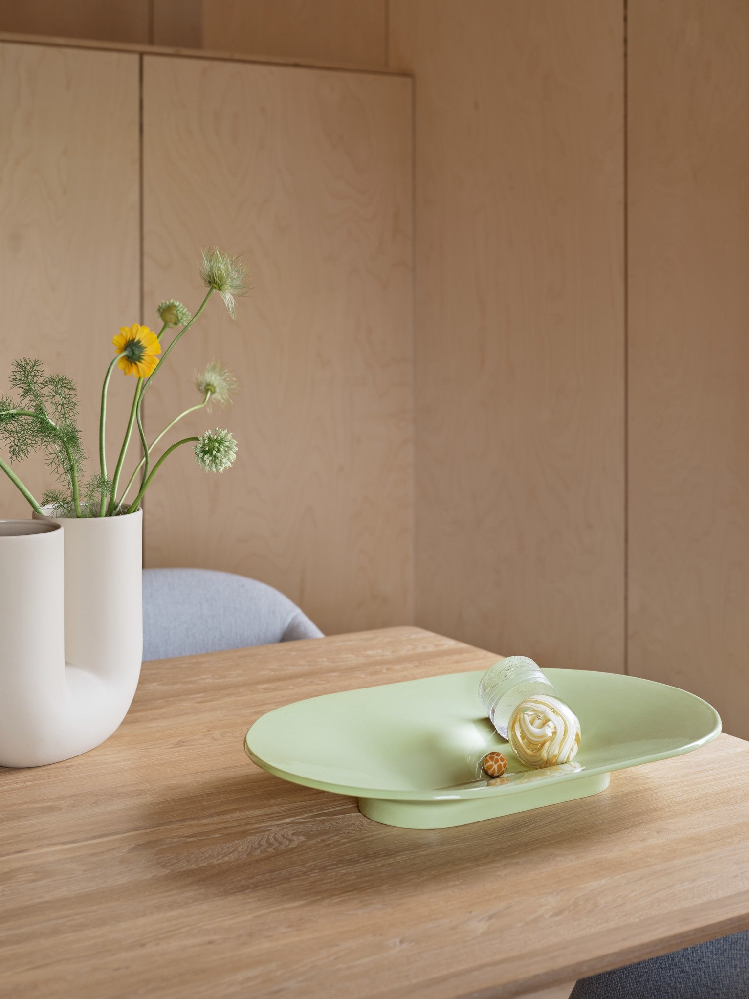 Light Green Ceramic Platter MERE