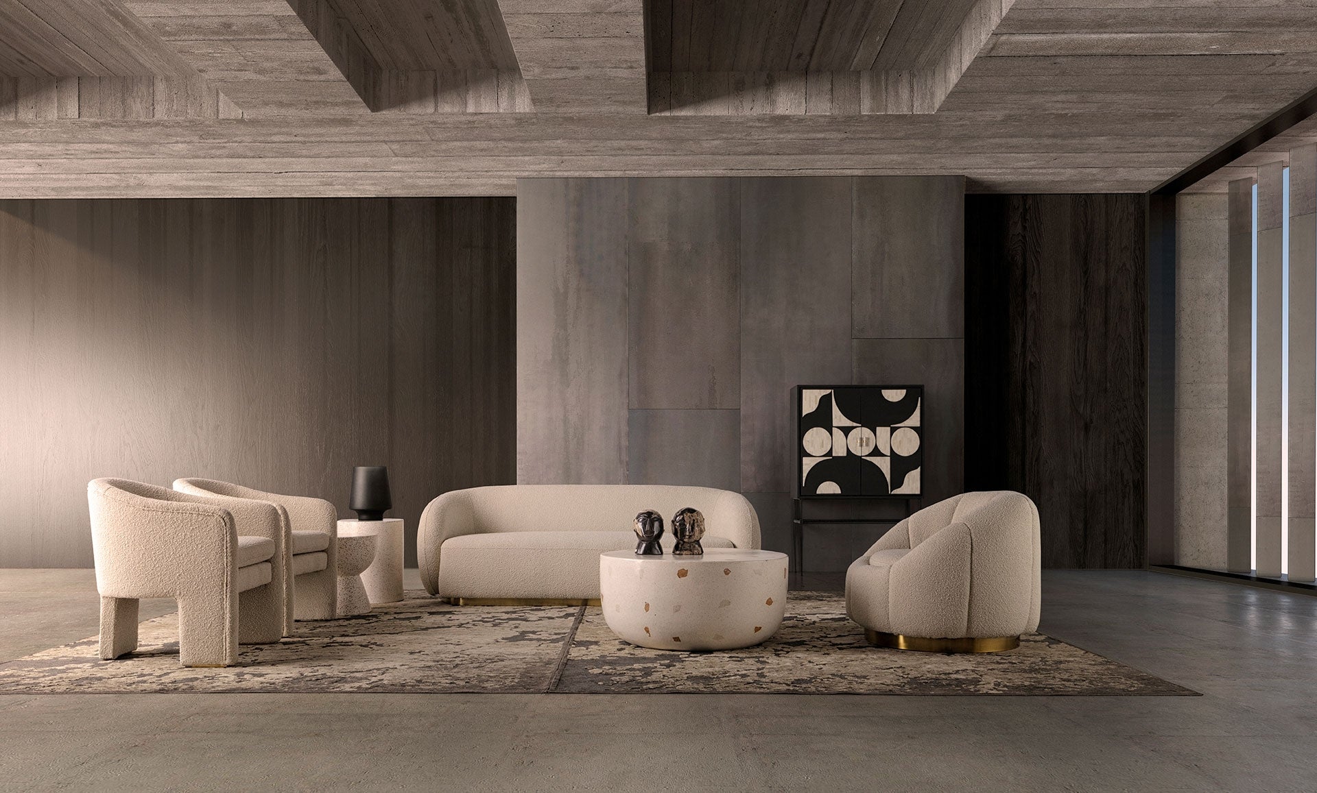 ALBENGA Round Side Table Terrazzo