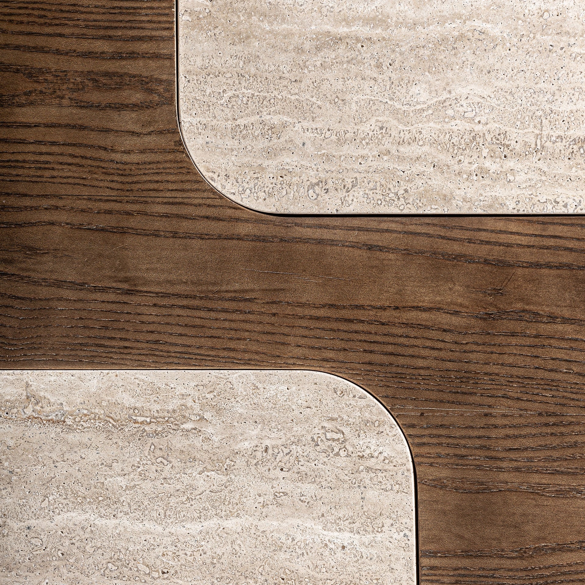 KARPACZ Bar Table in Oak Wood with Travertine
