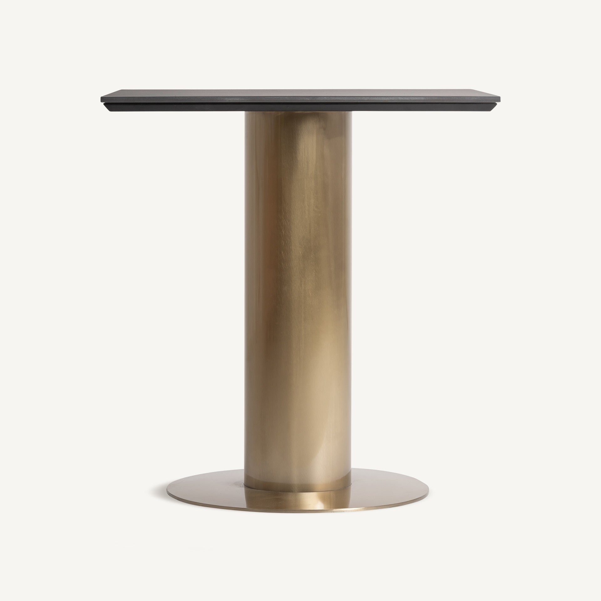 TASQUE Black Bar Table with Gold Base