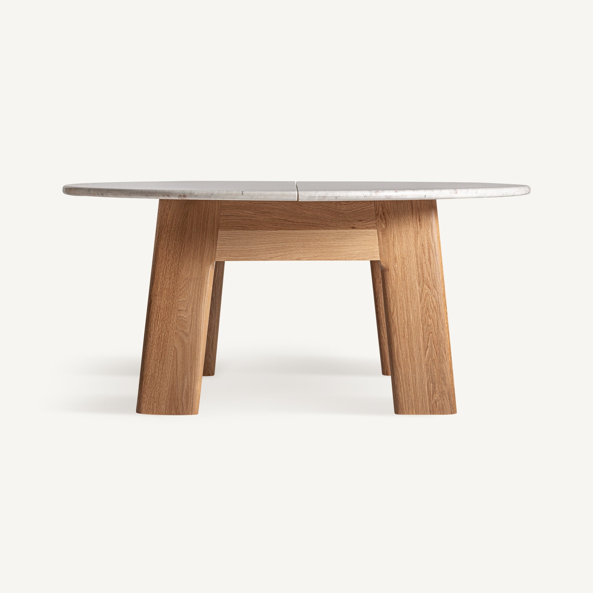 Round Table NARA Oak Wood with Marble Top