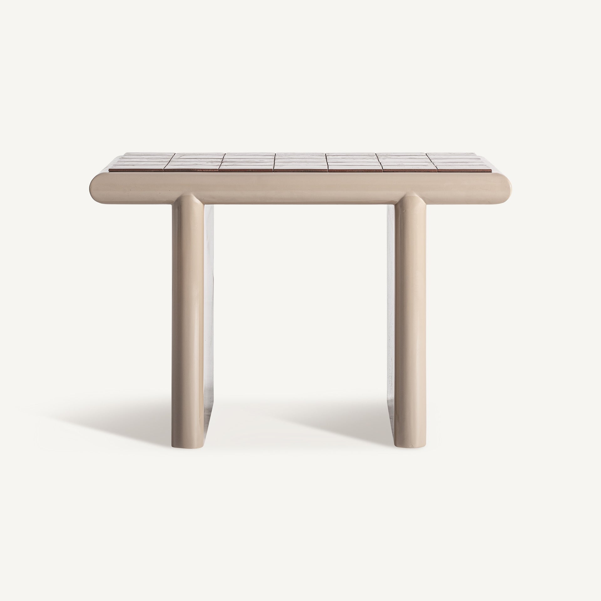 KURTEN Beige Coffee Table with Brown