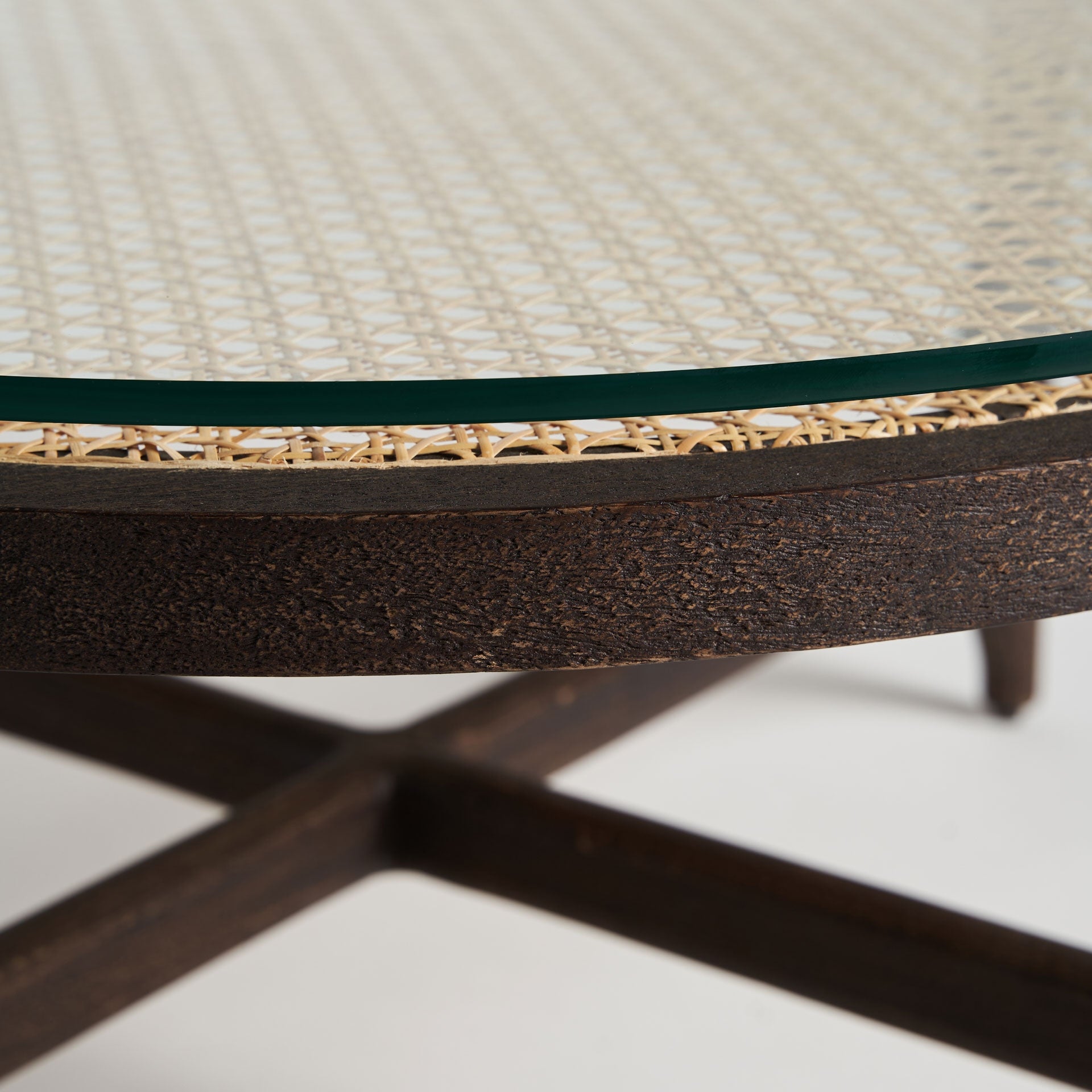 NOSSEN Coffee Table Mango Wood with Glass Top