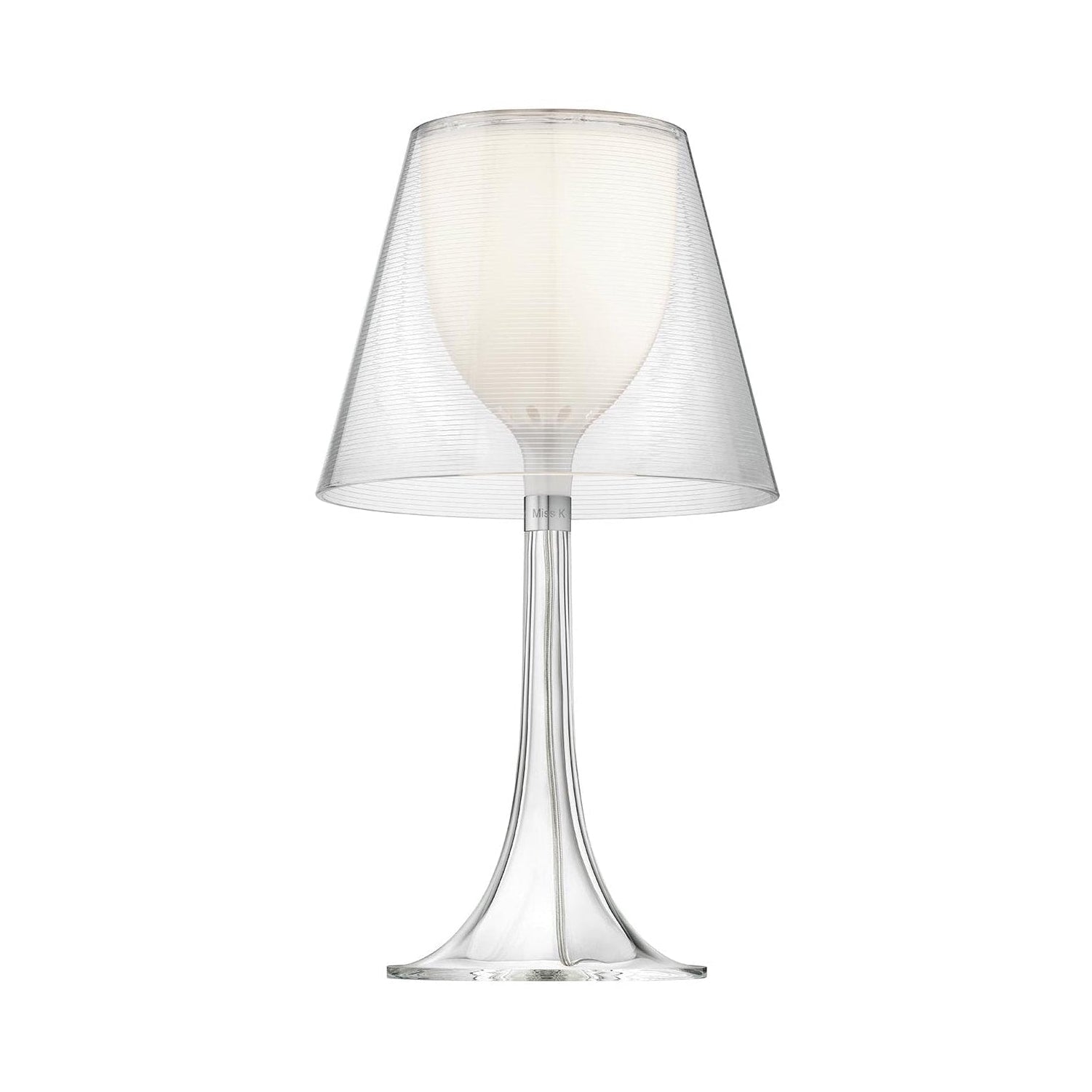Tischlampe MISS K mit transparentem Schirm