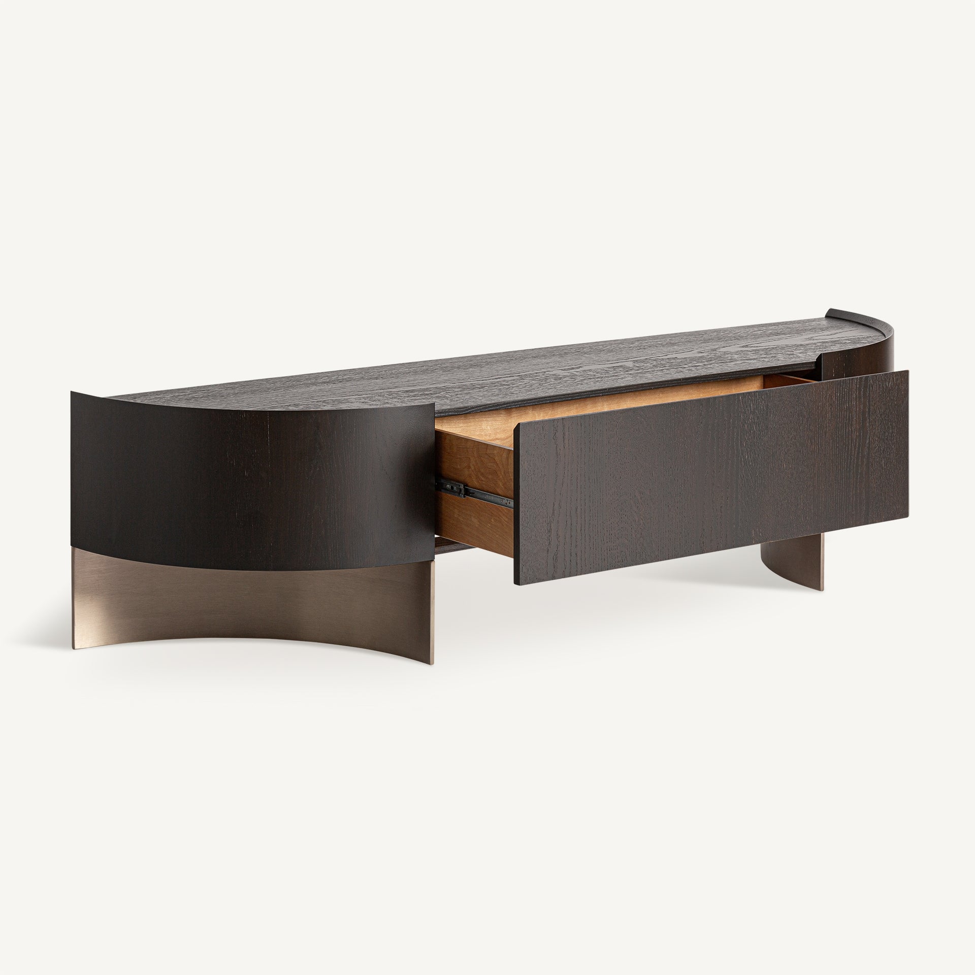 NEUVIC TV Cabinet dark oak veneer with gold base