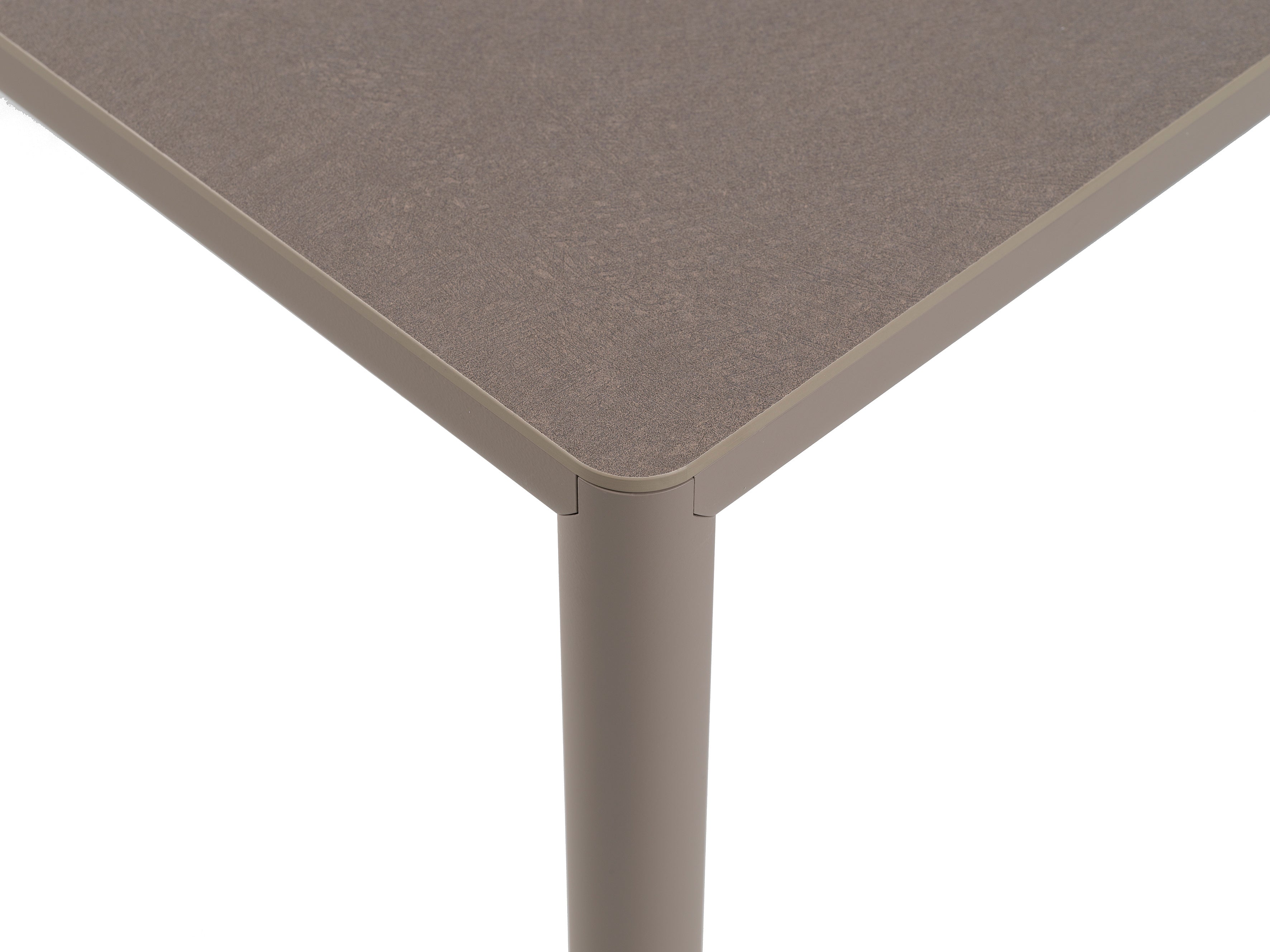 Stół zewnętrzny PIAVE taupe na taras i do ogrodu – styl minimalistyczny