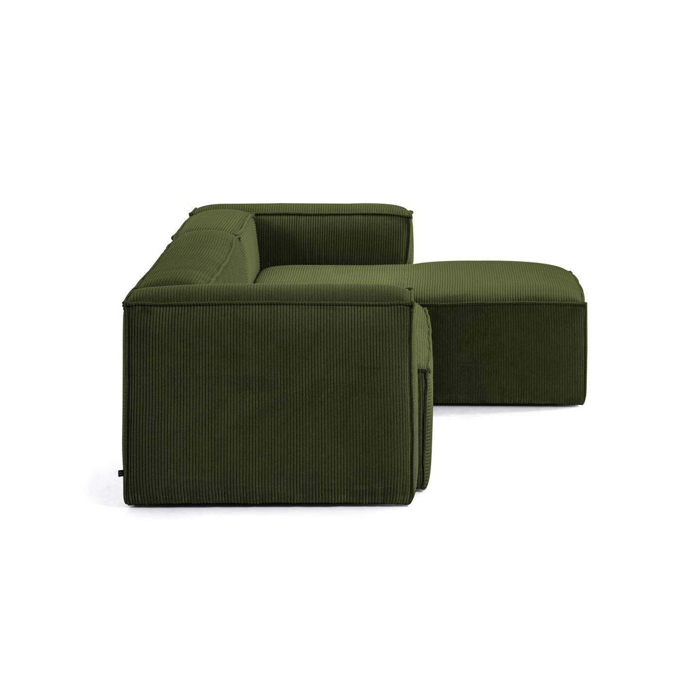 Narożnik 4-osobowy prawostronny BLOK zielony sztruks La Forma    Eye on Design