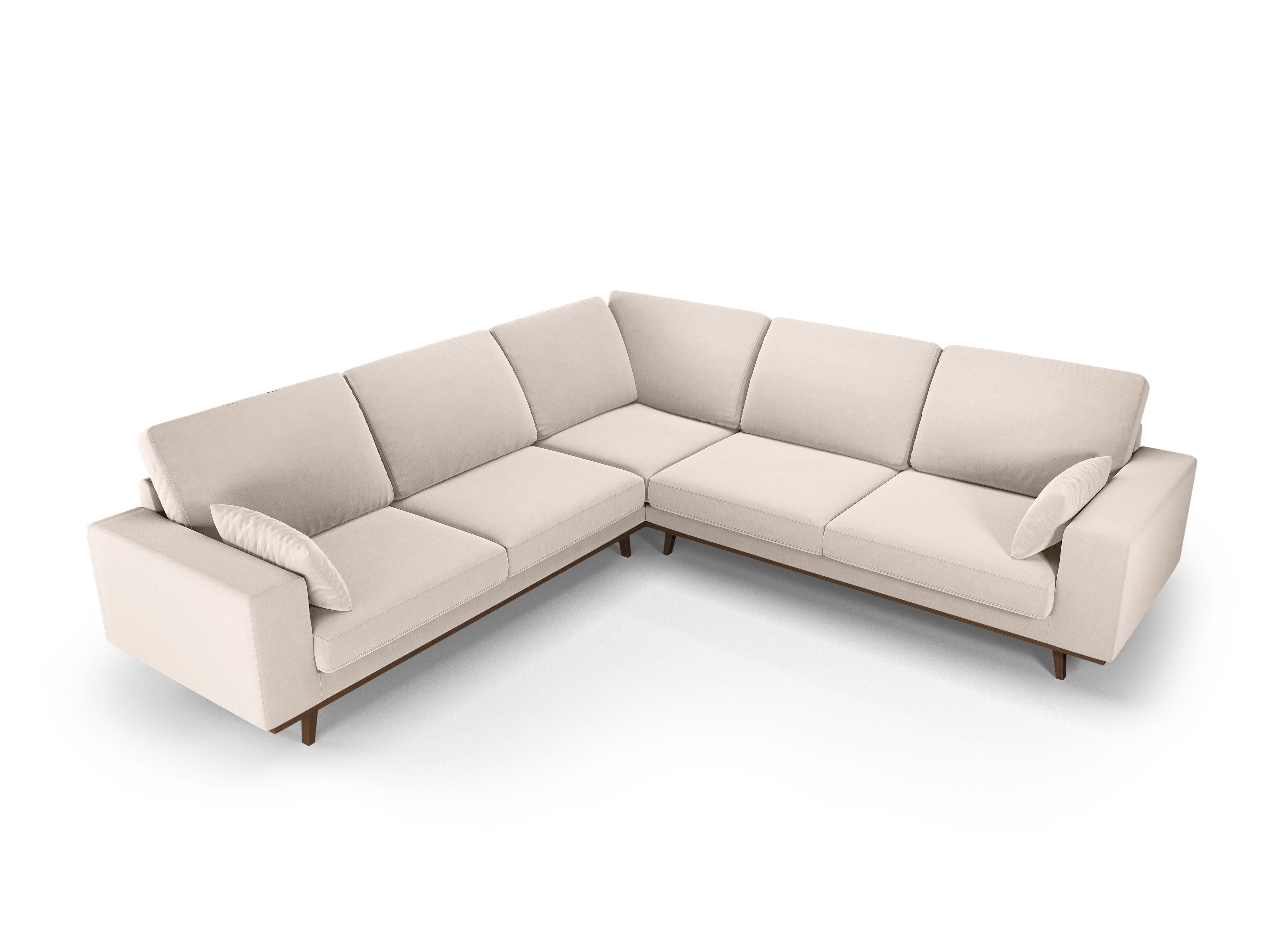 Narożnik aksamitny 5-osobowy symetryczny HEBE beżowy Mazzini Sofas    Eye on Design