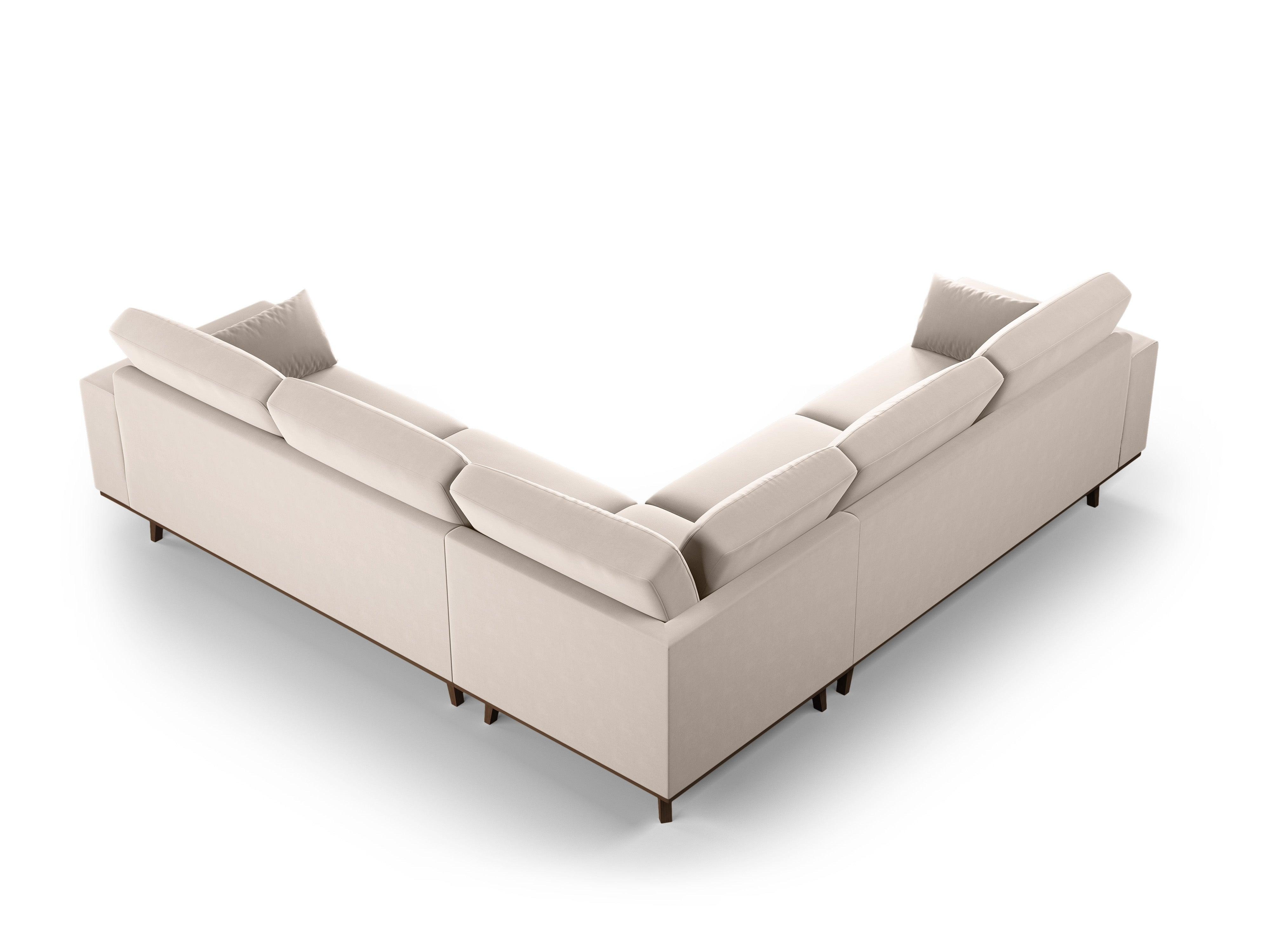 Narożnik aksamitny 5-osobowy symetryczny HEBE beżowy Mazzini Sofas    Eye on Design