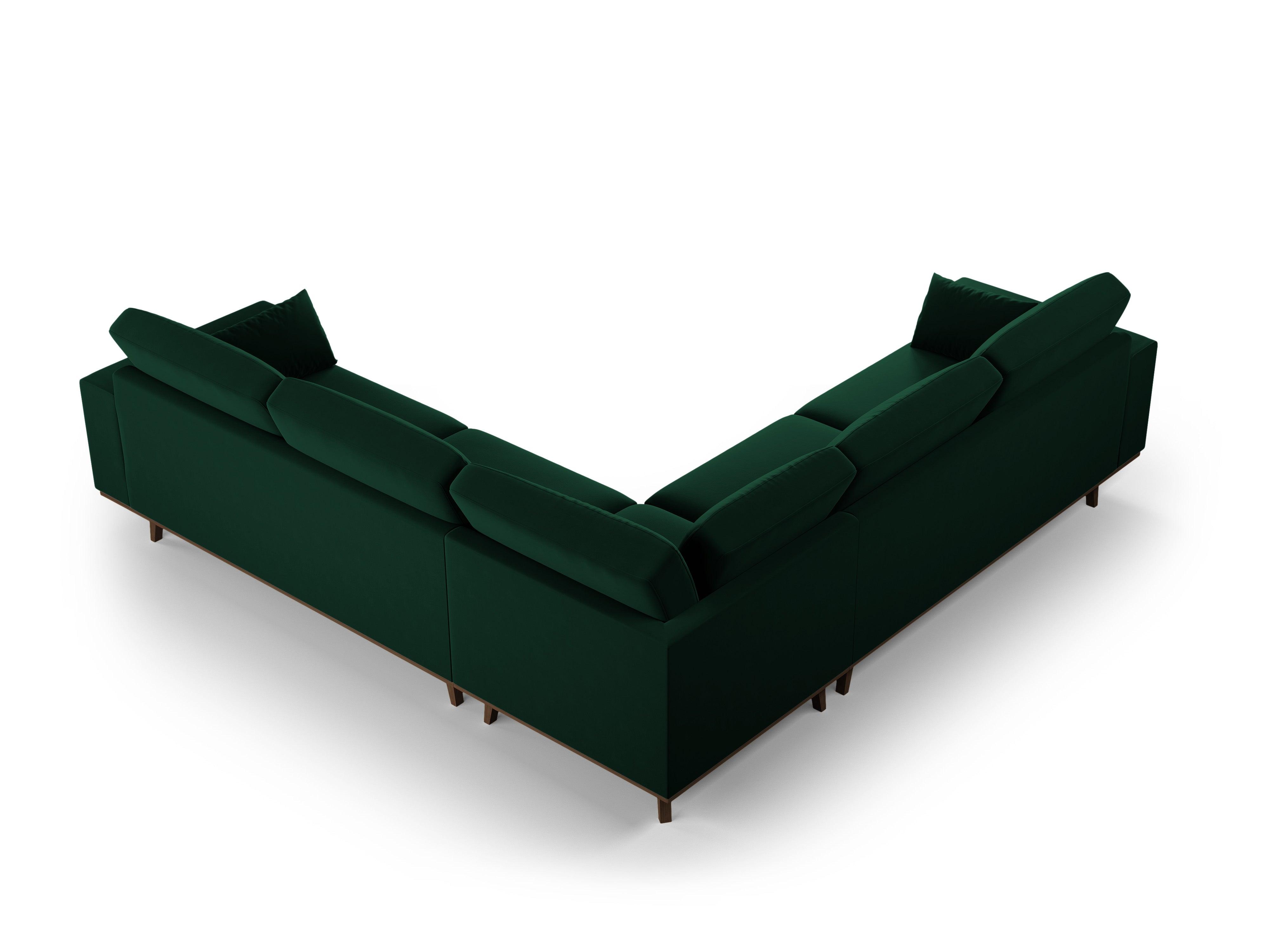 Narożnik aksamitny 5-osobowy symetryczny HEBE butelkowa zieleń Mazzini Sofas    Eye on Design