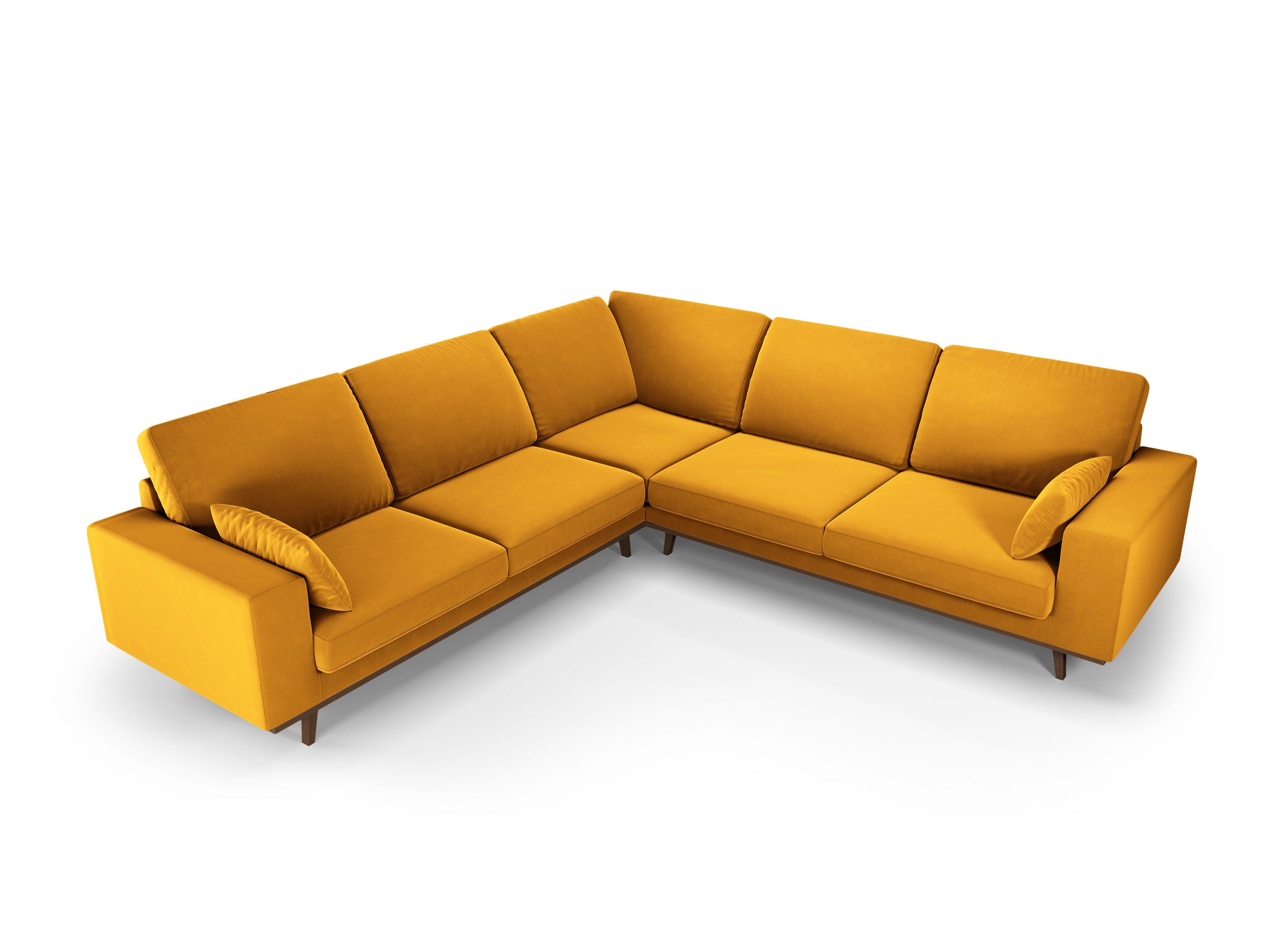 Narożnik aksamitny 5-osobowy symetryczny HEBE żółty Mazzini Sofas    Eye on Design