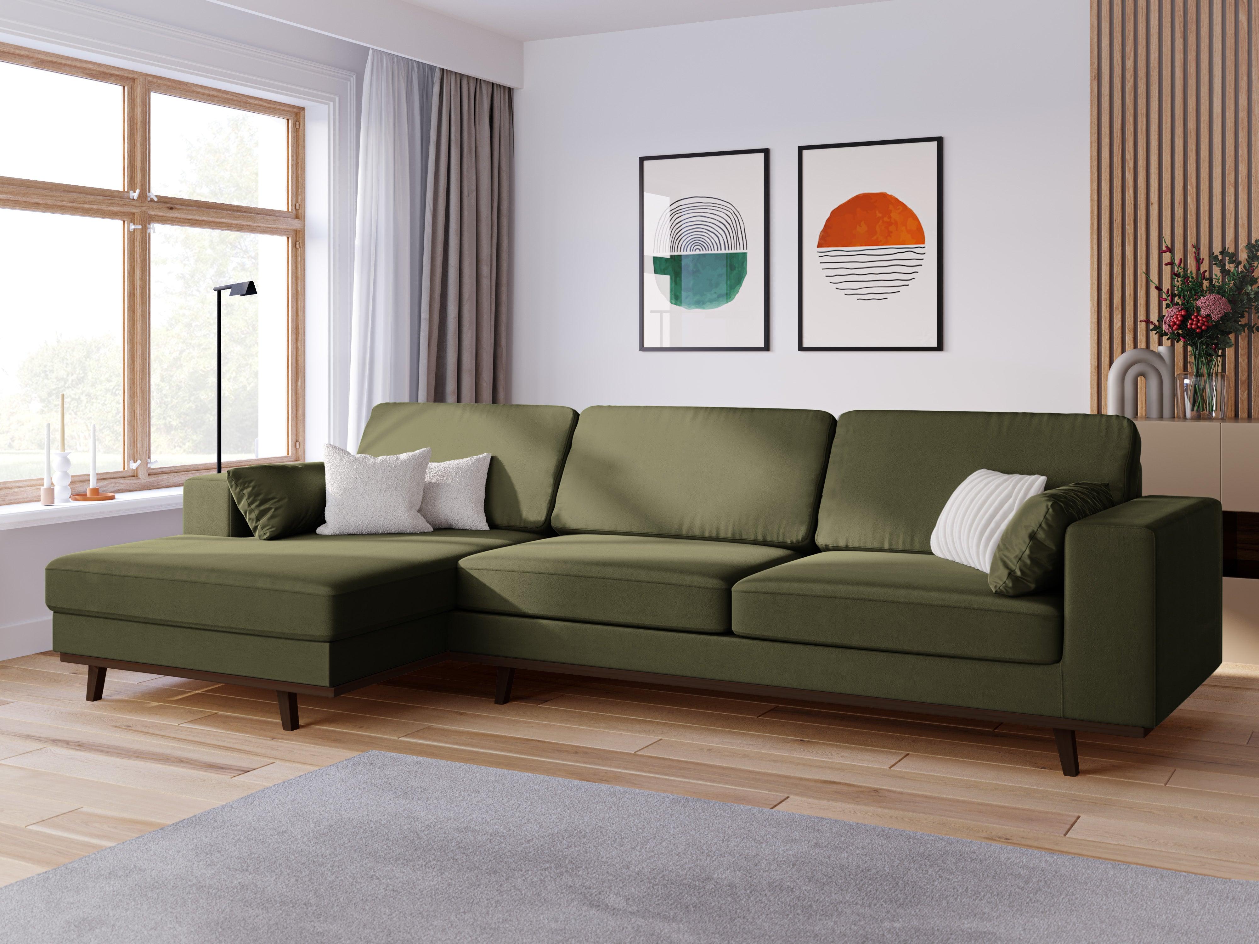 Narożnik aksamitny lewostronny HEBE zielony Mazzini Sofas    Eye on Design