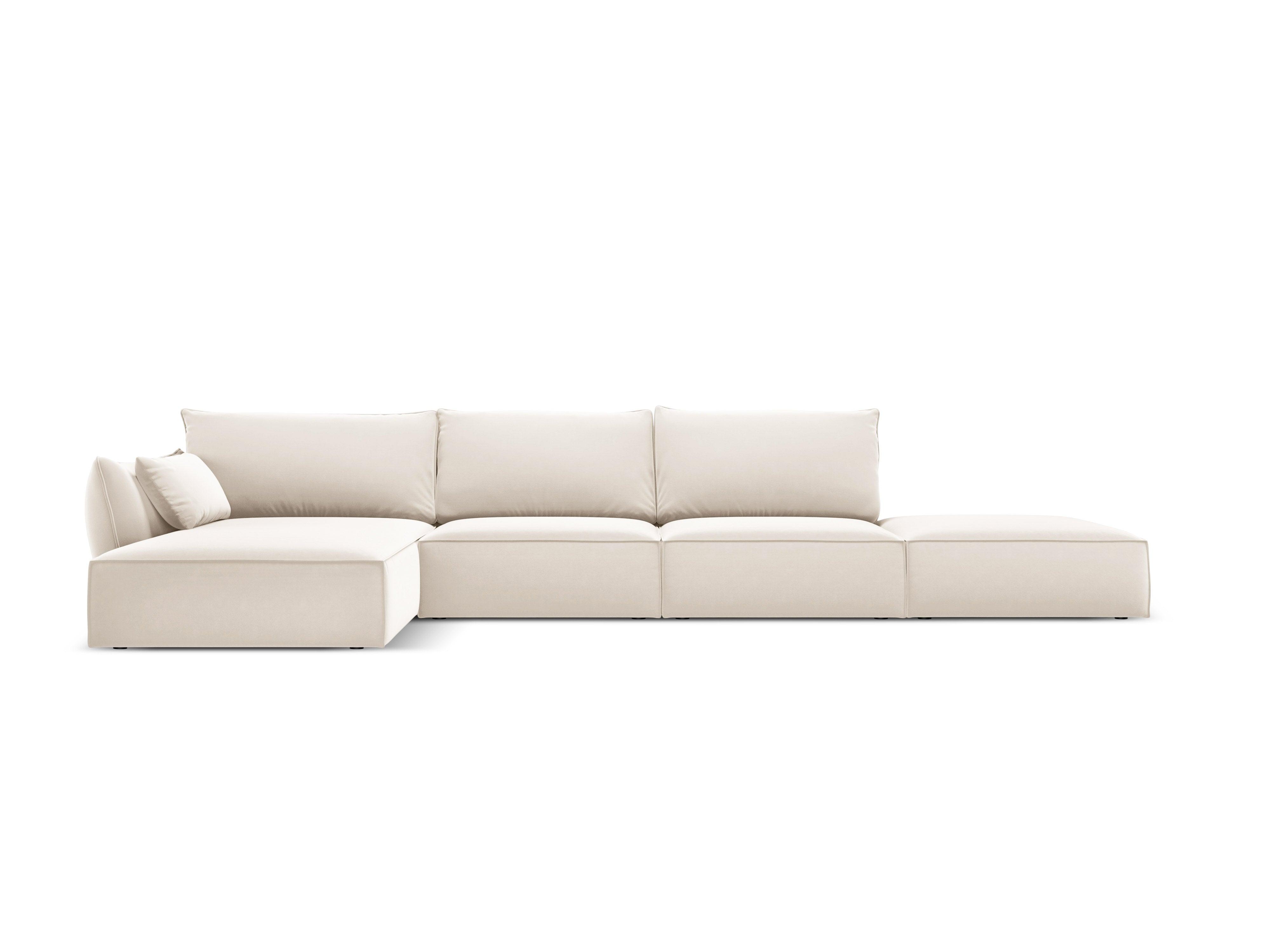 Narożnik aksamitny lewostronny otwarty VANDA beżowy Mazzini Sofas    Eye on Design