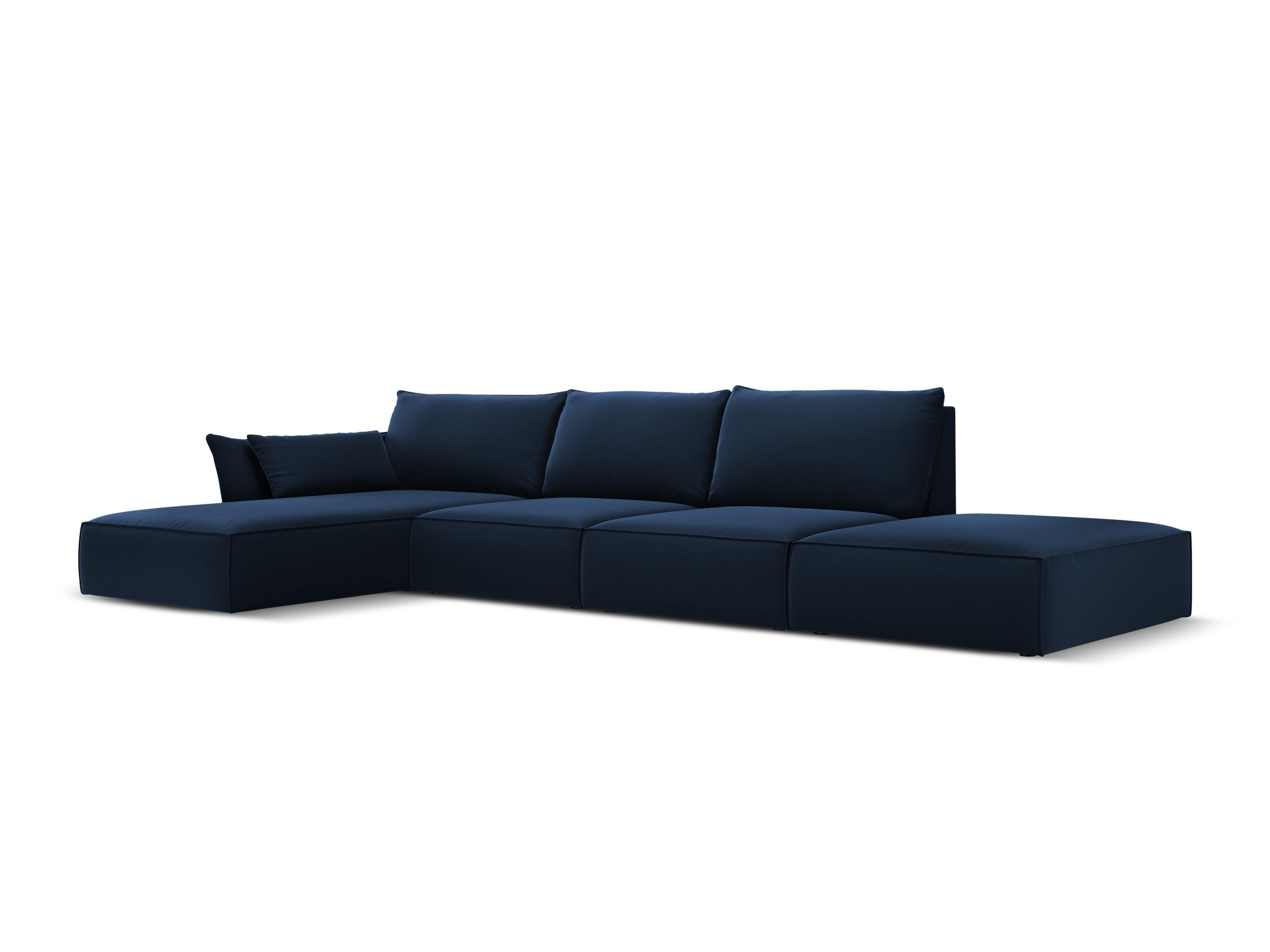 Narożnik aksamitny lewostronny otwarty VANDA granatowy Mazzini Sofas    Eye on Design