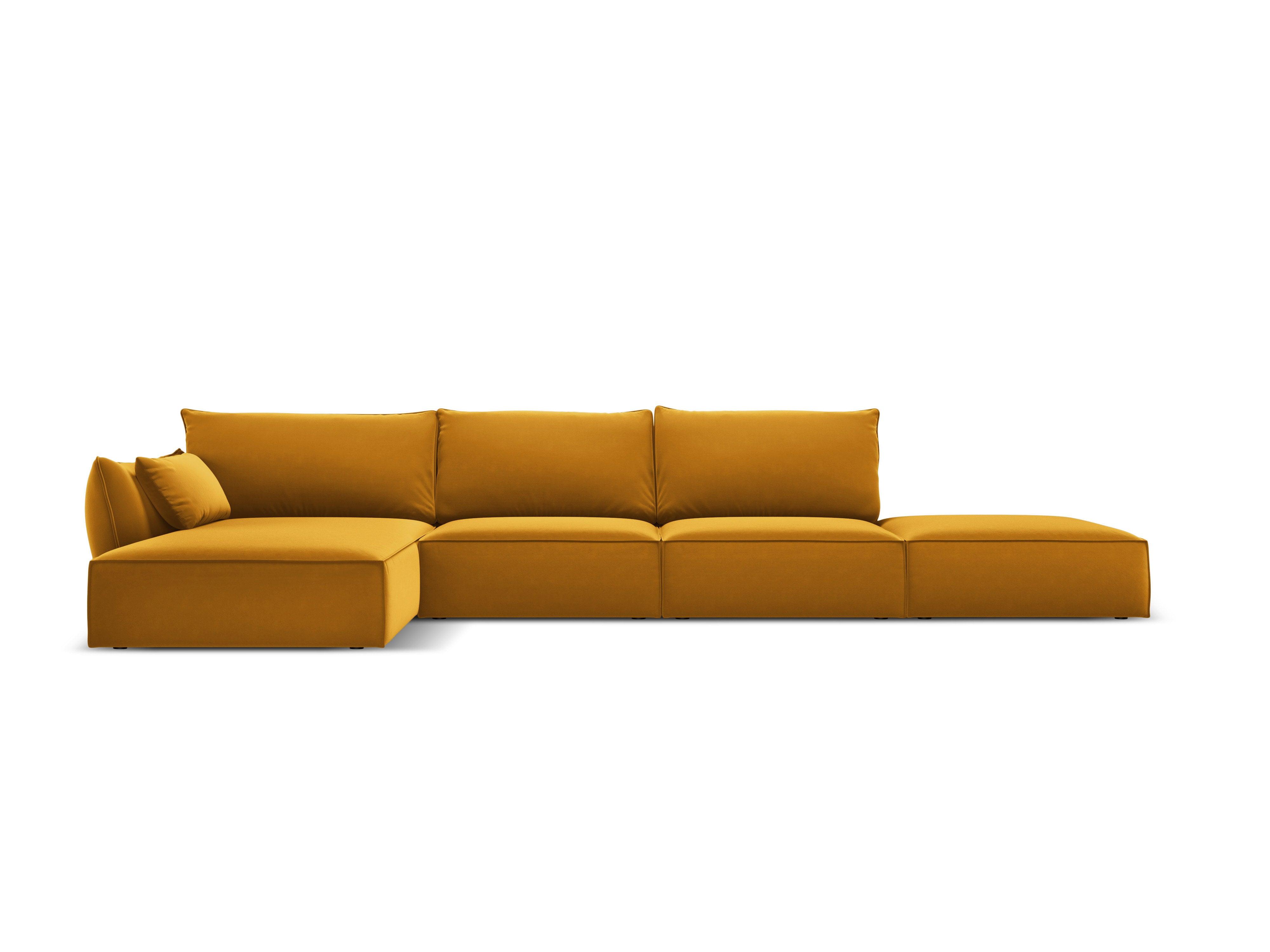 Narożnik aksamitny lewostronny otwarty VANDA musztardowy Mazzini Sofas    Eye on Design