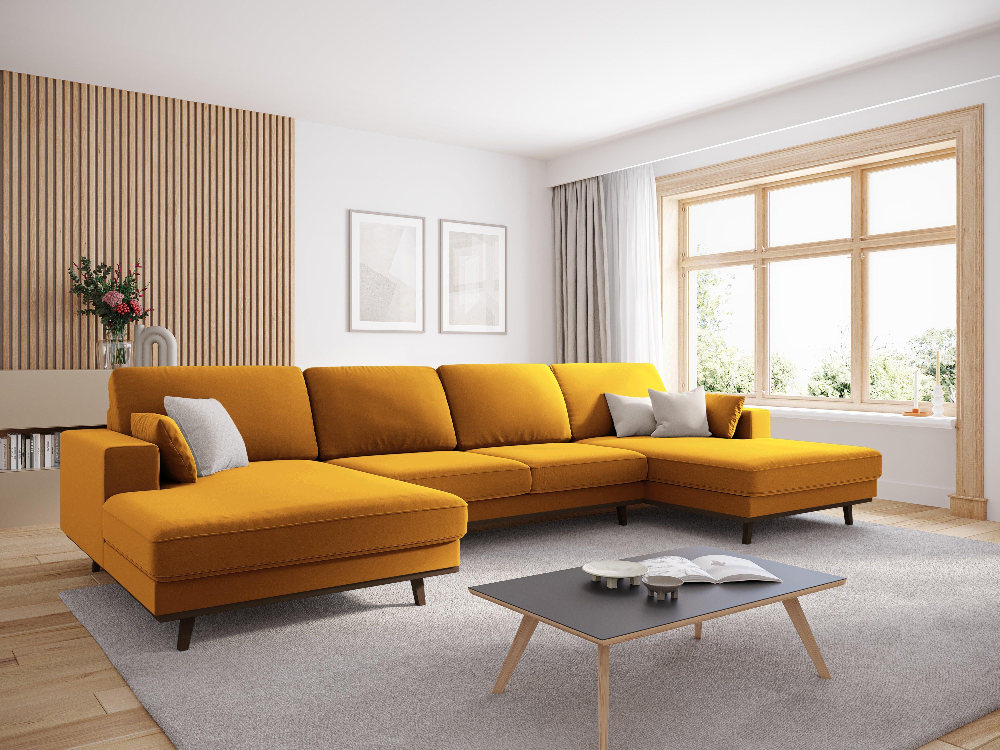 Narożnik aksamitny panoramiczny HEBE żółty Mazzini Sofas    Eye on Design