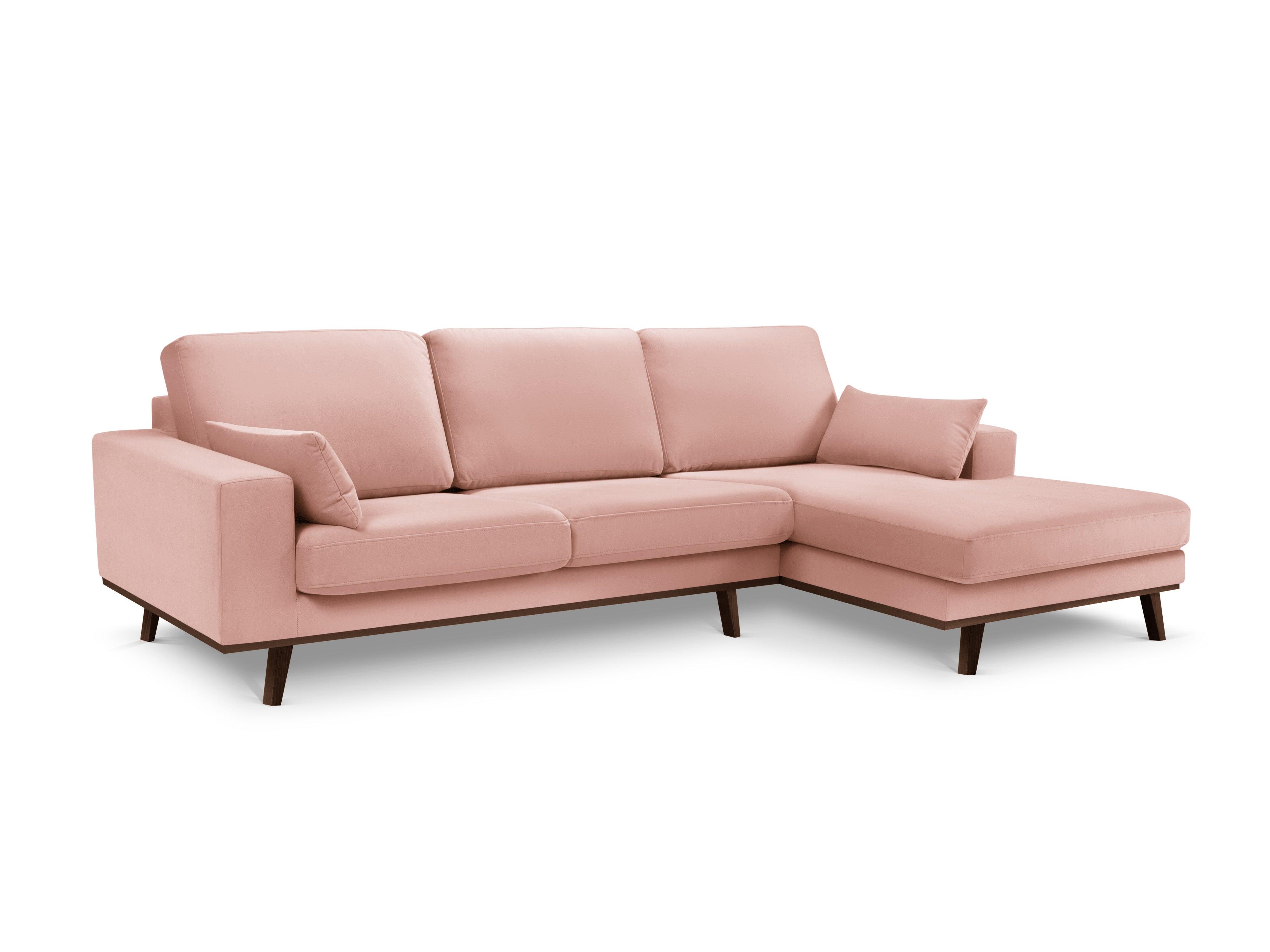 Narożnik aksamitny prawostronny HEBE różowy Mazzini Sofas    Eye on Design