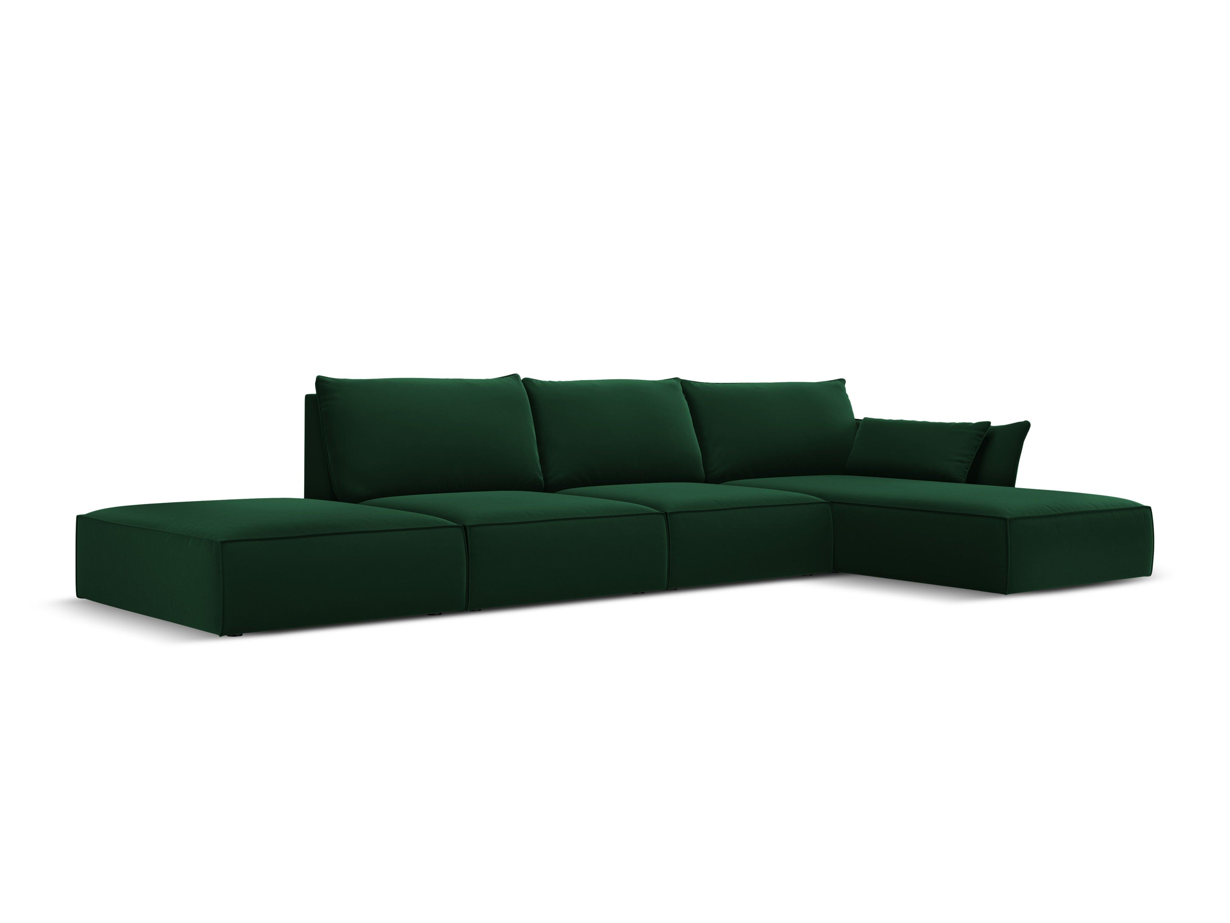 Narożnik aksamitny prawostronny otwarty VANDA butelkowa zieleń Mazzini Sofas    Eye on Design