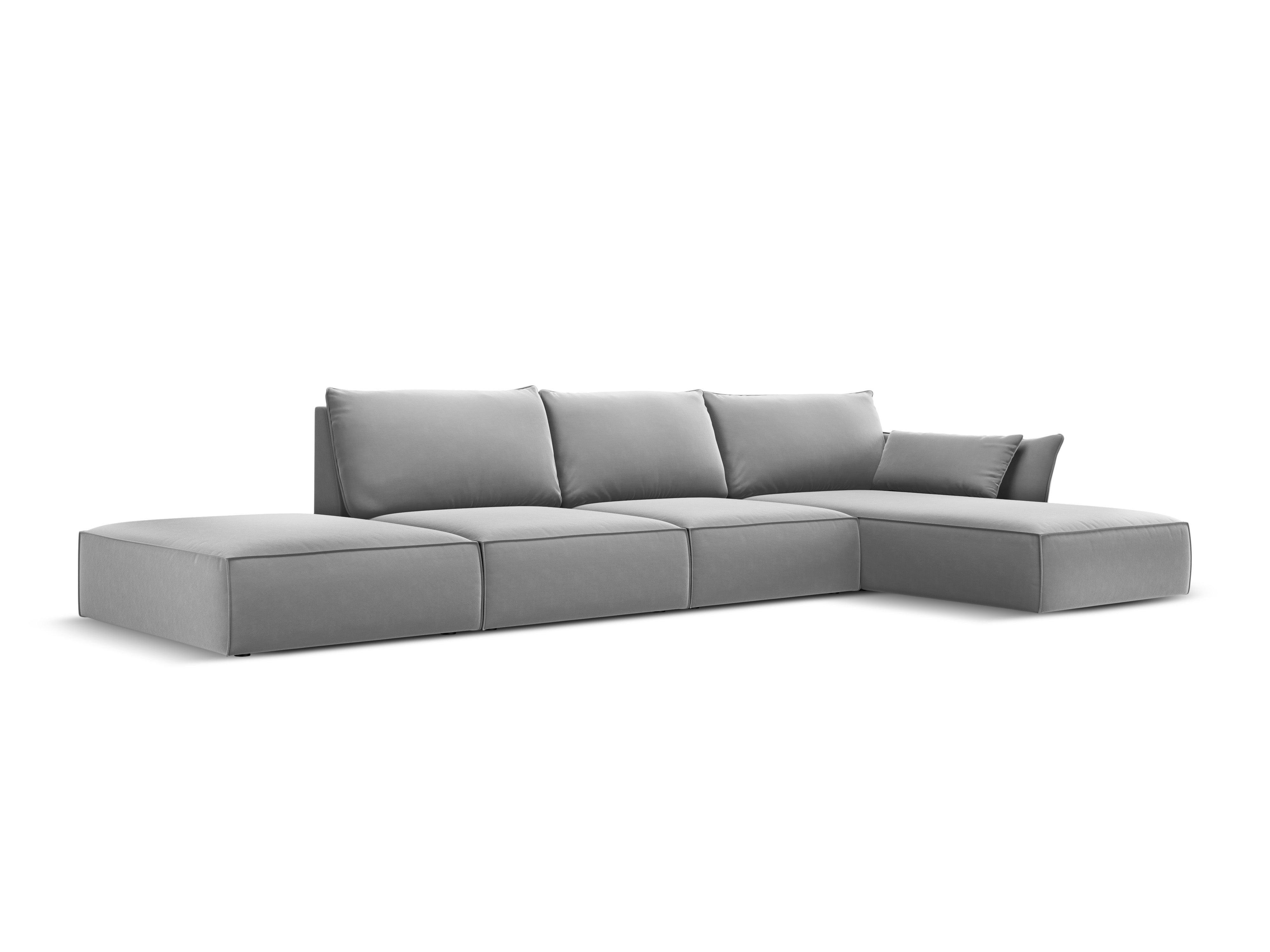 Narożnik aksamitny prawostronny otwarty VANDA szary Mazzini Sofas    Eye on Design