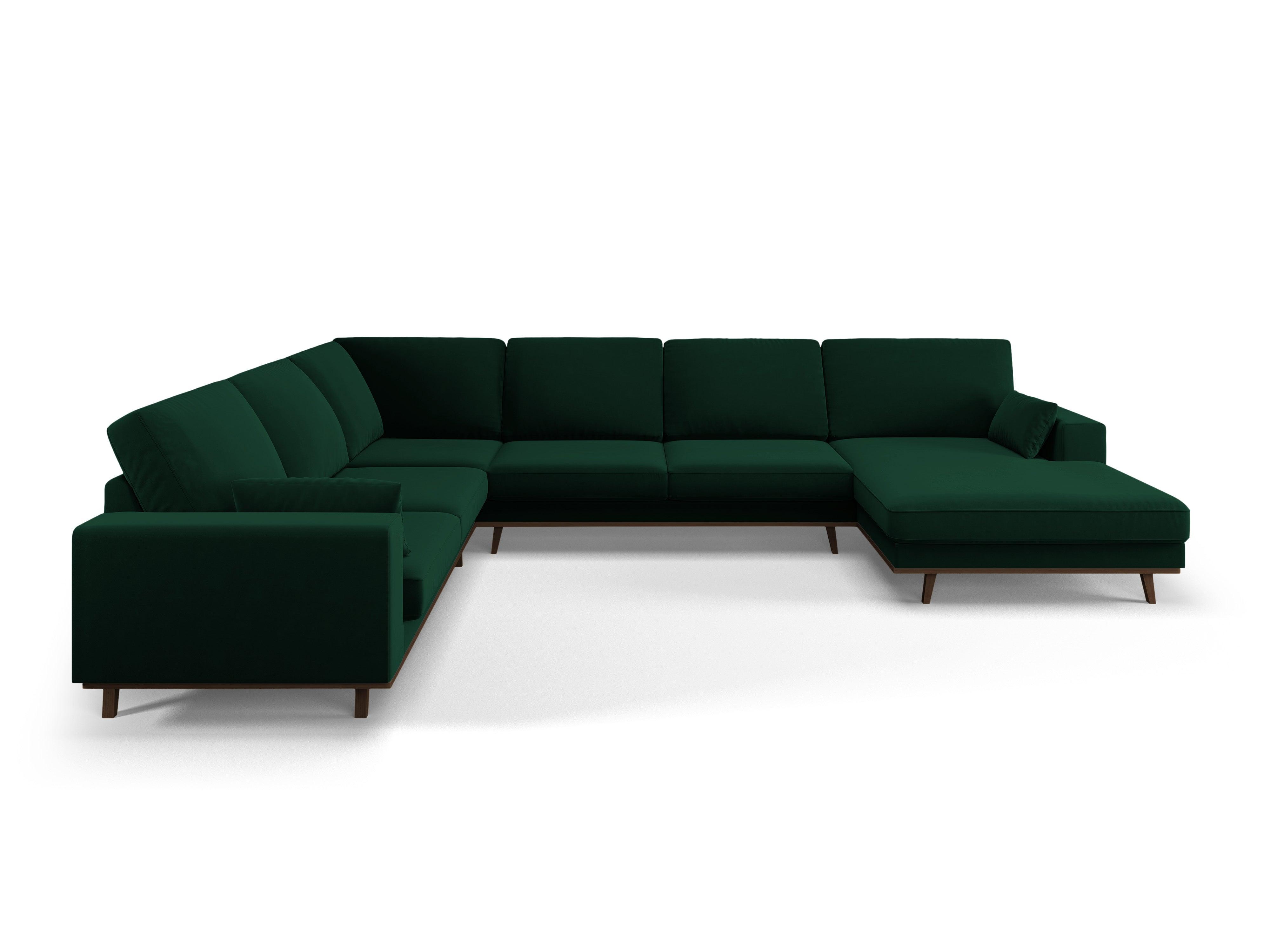 Narożnik lewostronny aksamitny panoramiczny HEBE butelkowa zieleń Mazzini Sofas    Eye on Design