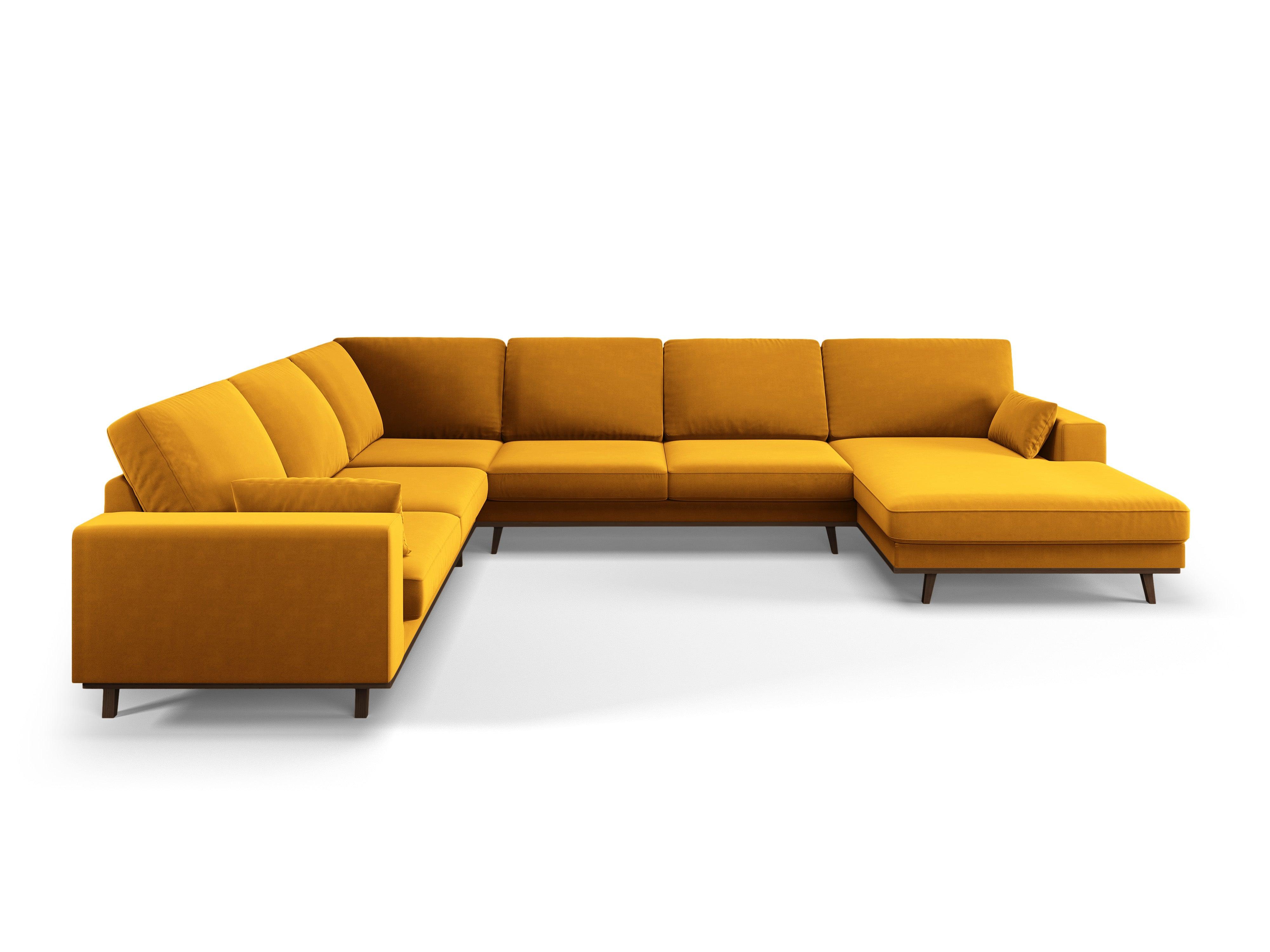 Narożnik lewostronny aksamitny panoramiczny HEBE żółty Mazzini Sofas    Eye on Design