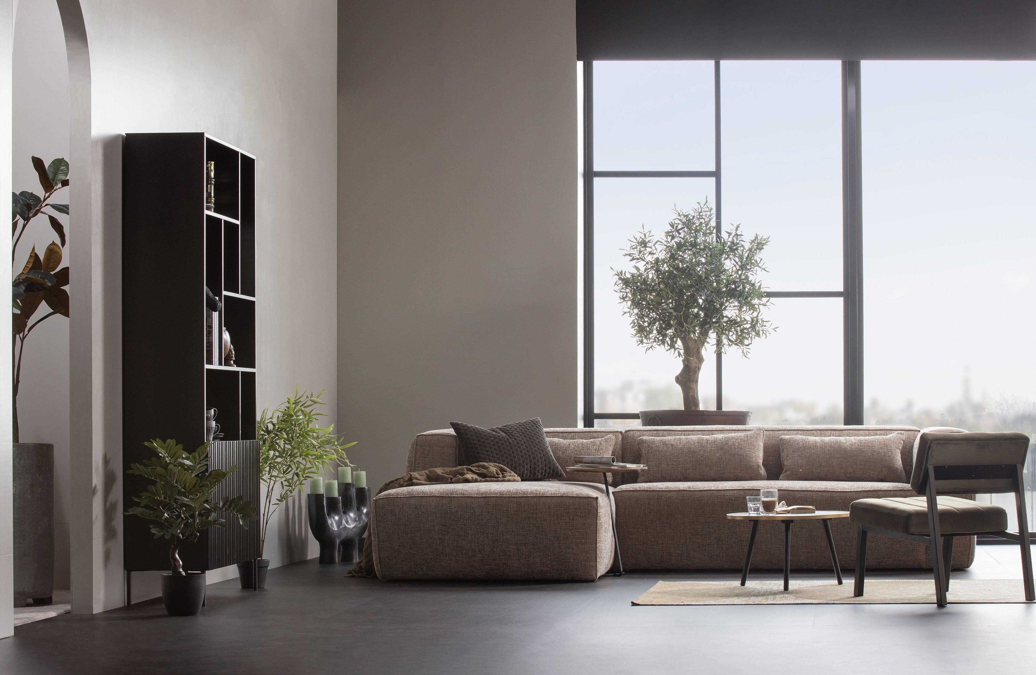 Left-sided BEAN corner sofa in steel gray