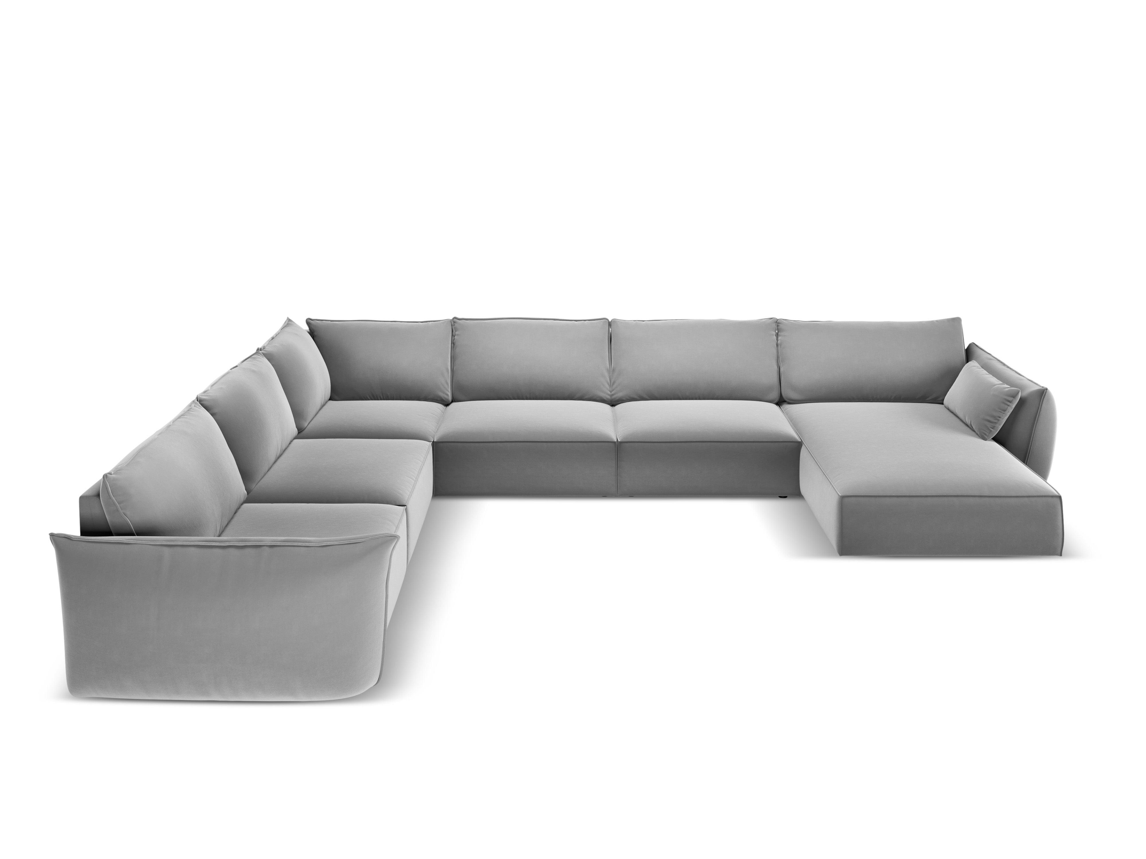 Narożnik panoramiczny aksamitny lewostronny VANDA szary Mazzini Sofas    Eye on Design