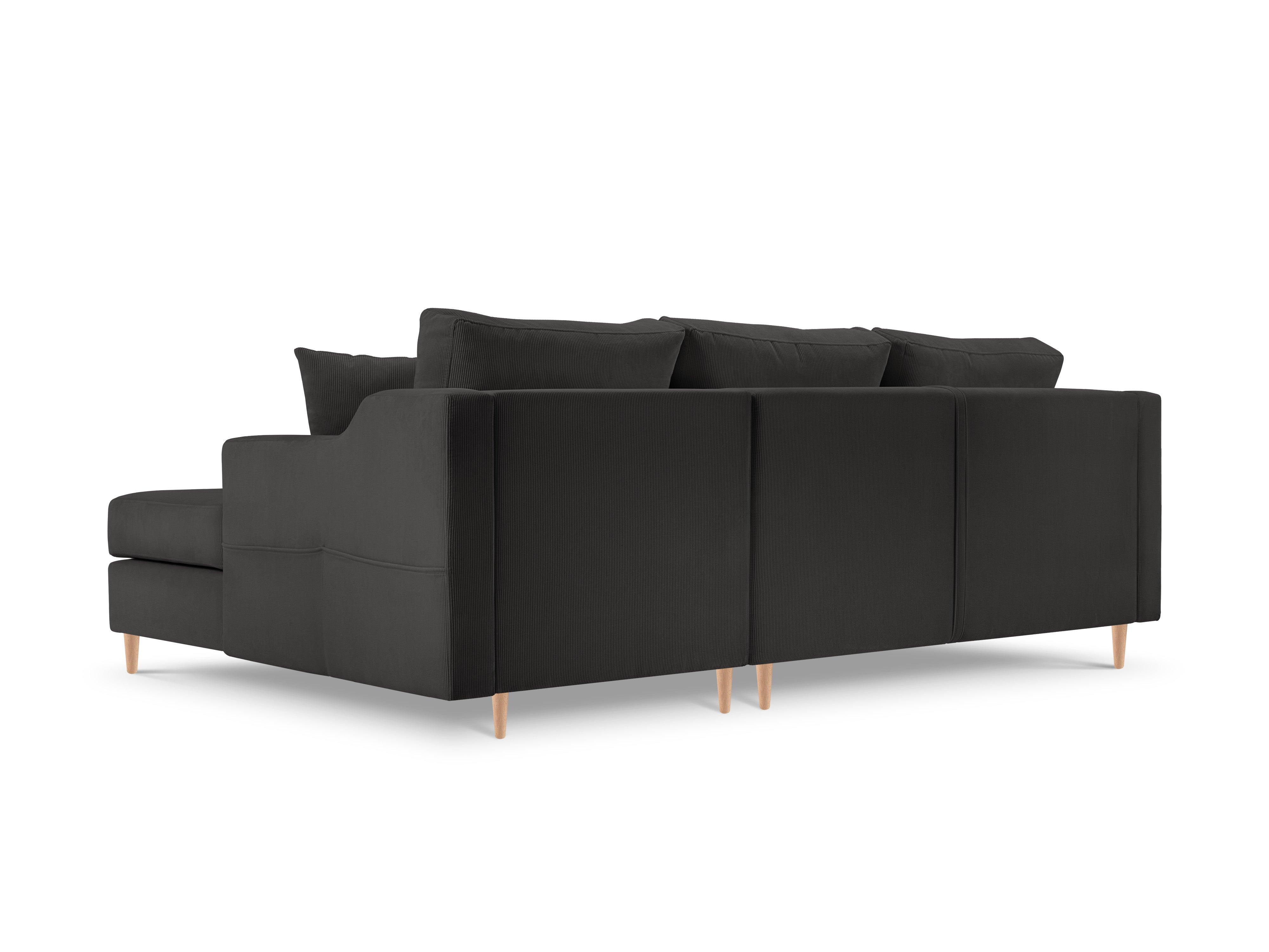 Narożnik prawostronny sztruksowy z funkcją spania ROSE ciemnoszary Mazzini Sofas    Eye on Design