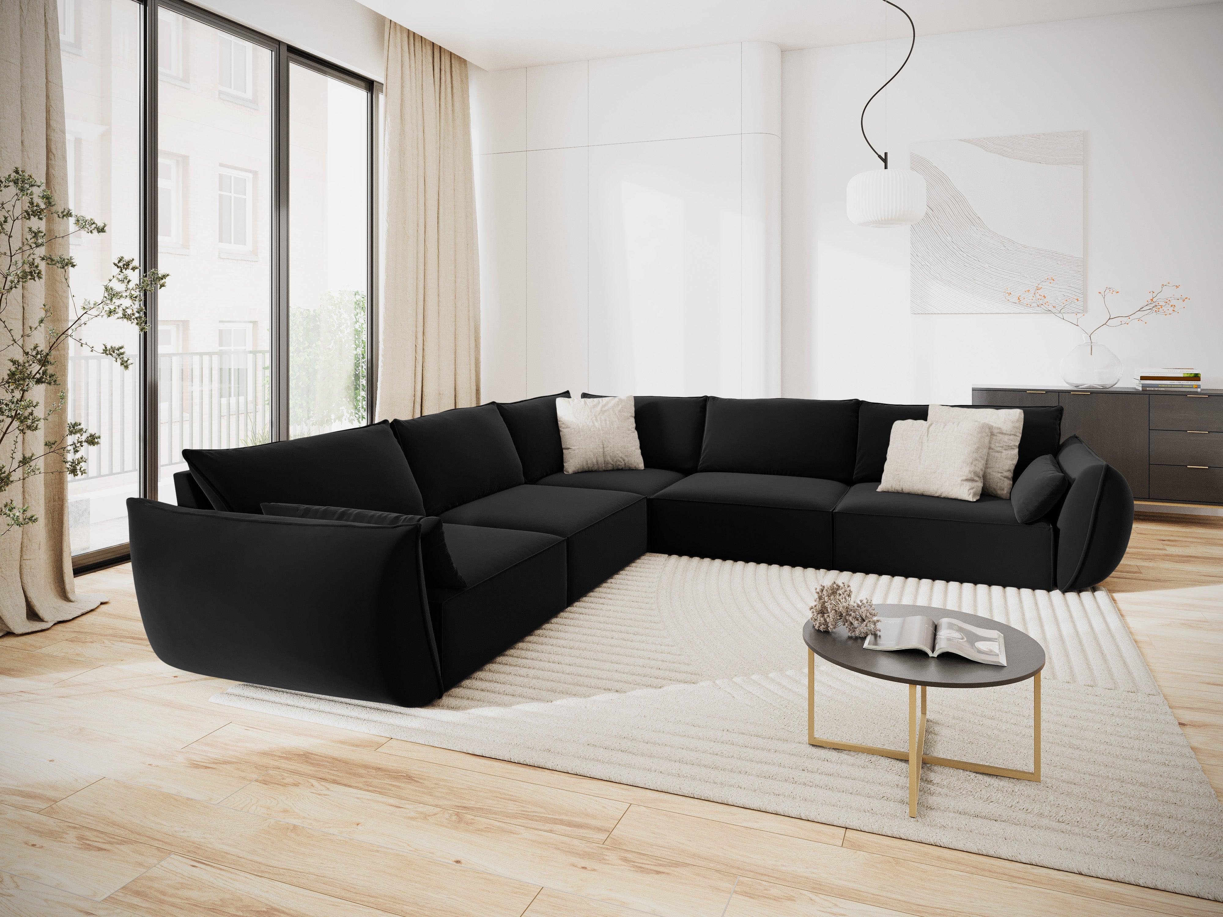 Narożnik symetryczny aksamitny VANDA czarny Mazzini Sofas    Eye on Design